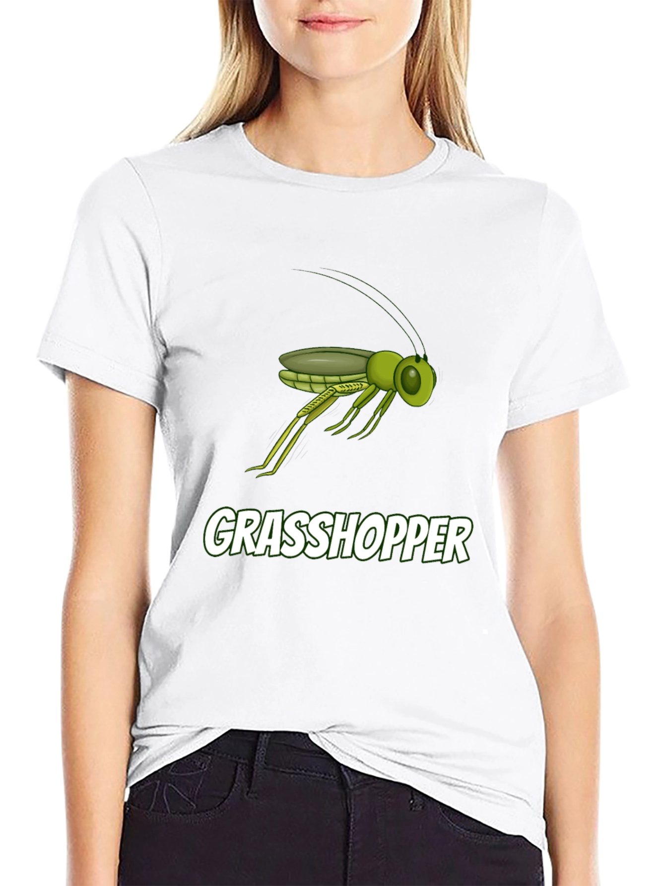 Grasshopper Graphic Tee - Black Cotton T-Shirt