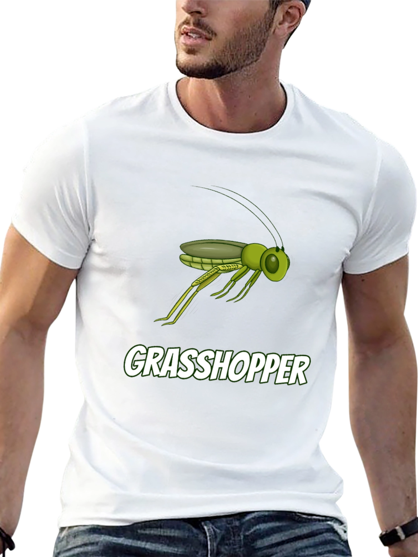 Grasshopper Graphic Tee - Black Cotton T-Shirt