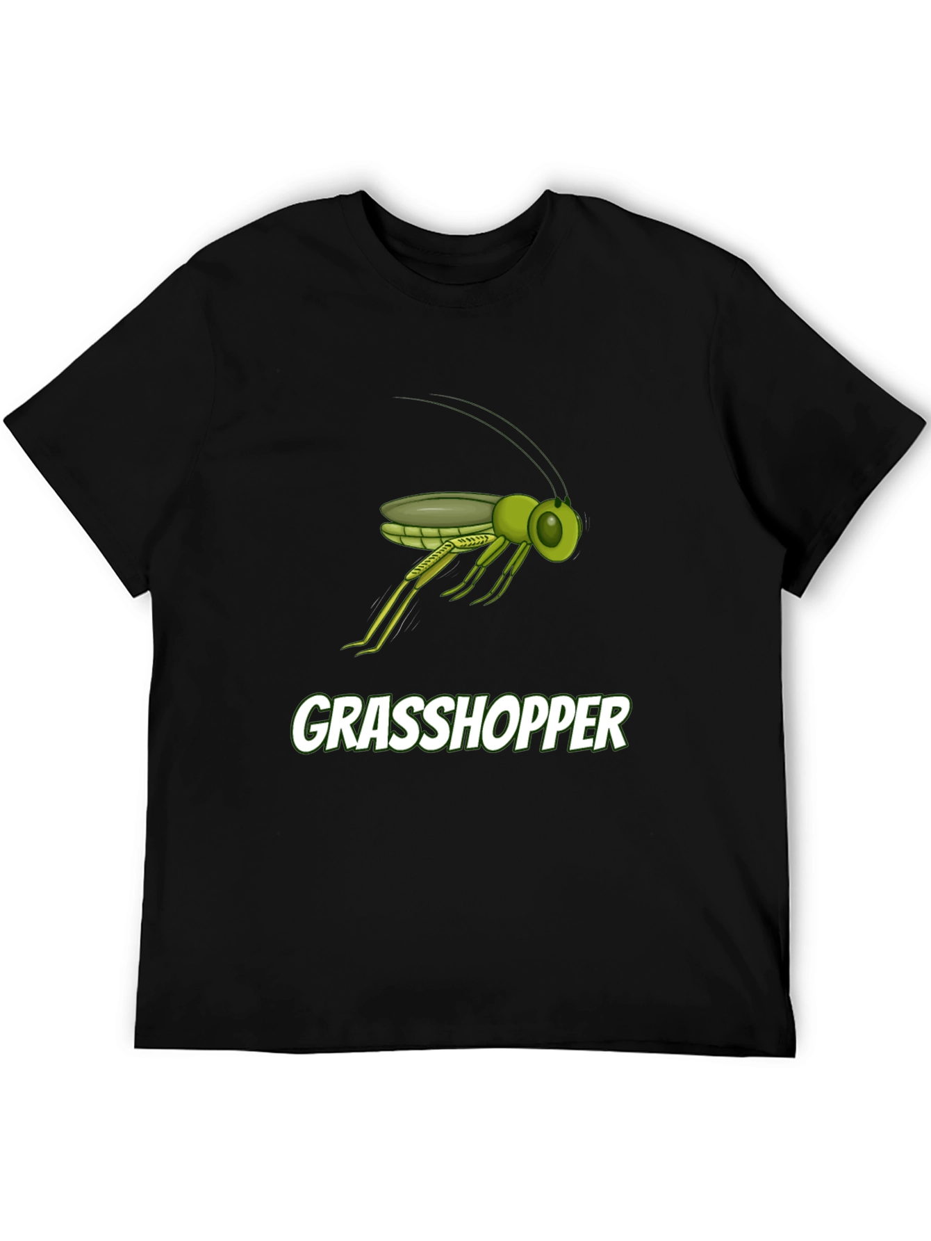 Grasshopper Graphic Tee - Black Cotton T-Shirt