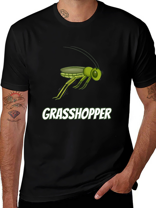 Grasshopper Graphic Tee - Black Cotton T-Shirt