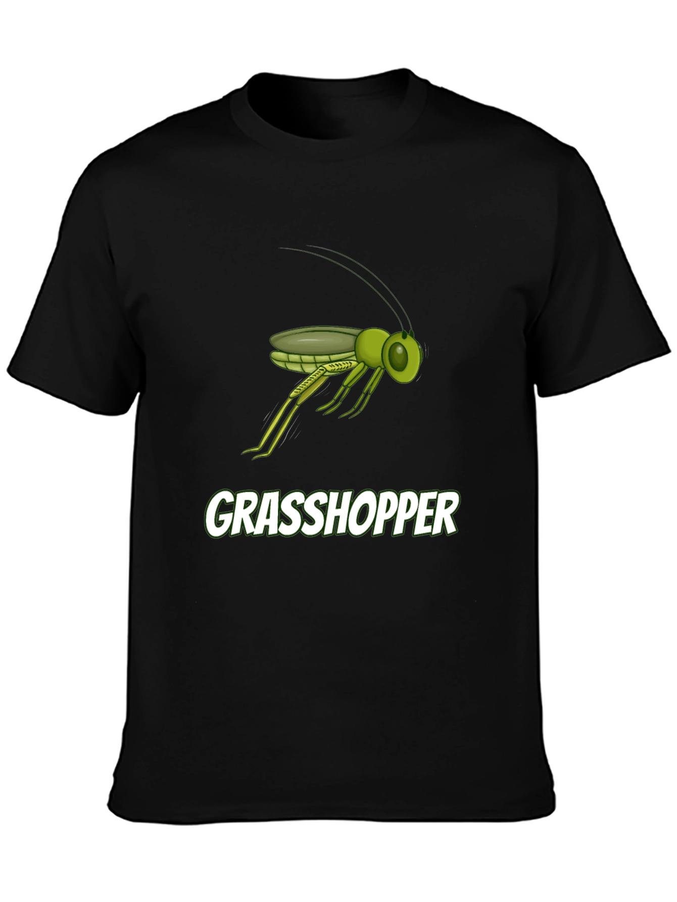 Grasshopper Graphic Tee - Black Cotton T-Shirt