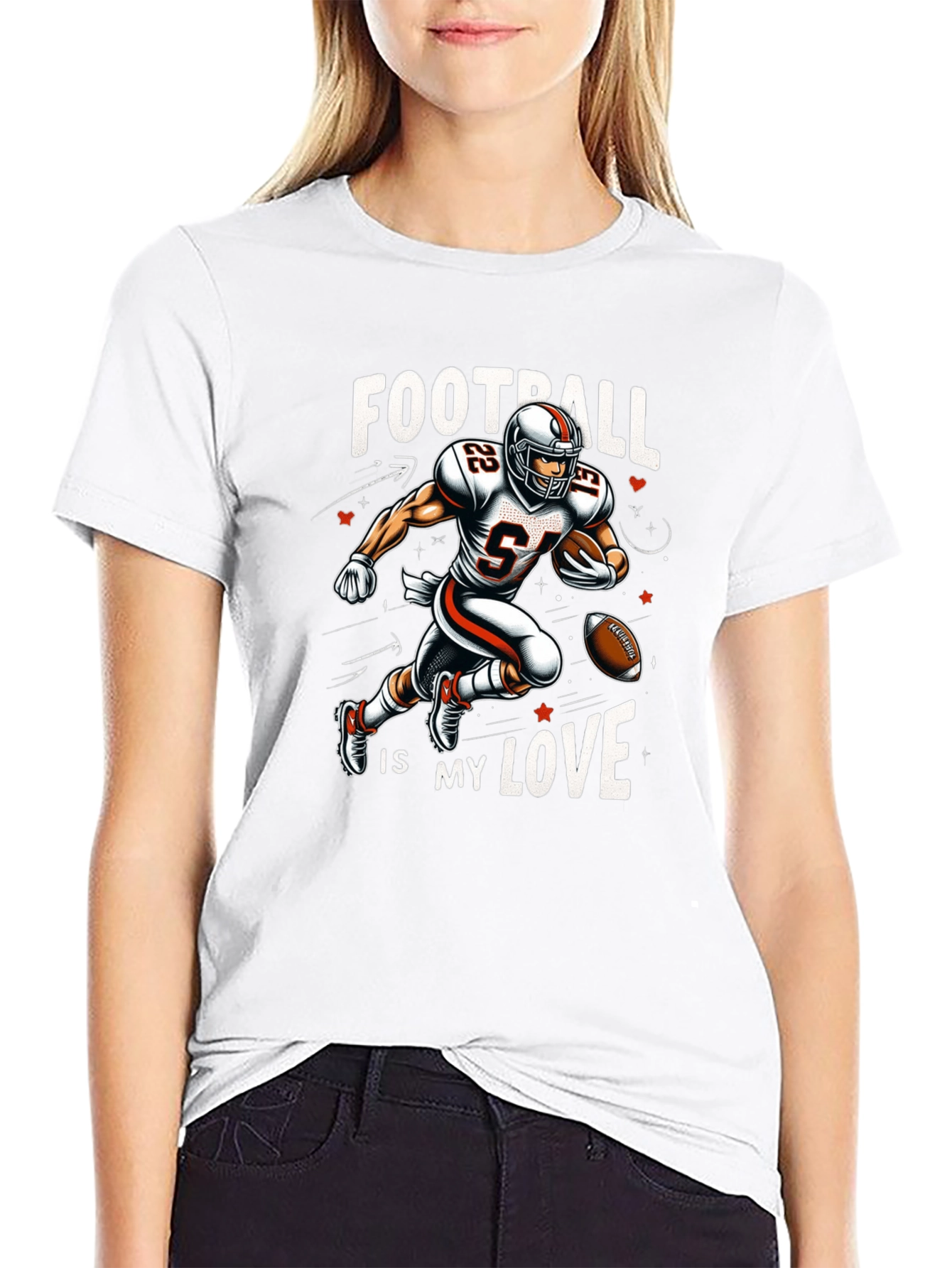 Football is My Love Black T-Shirt