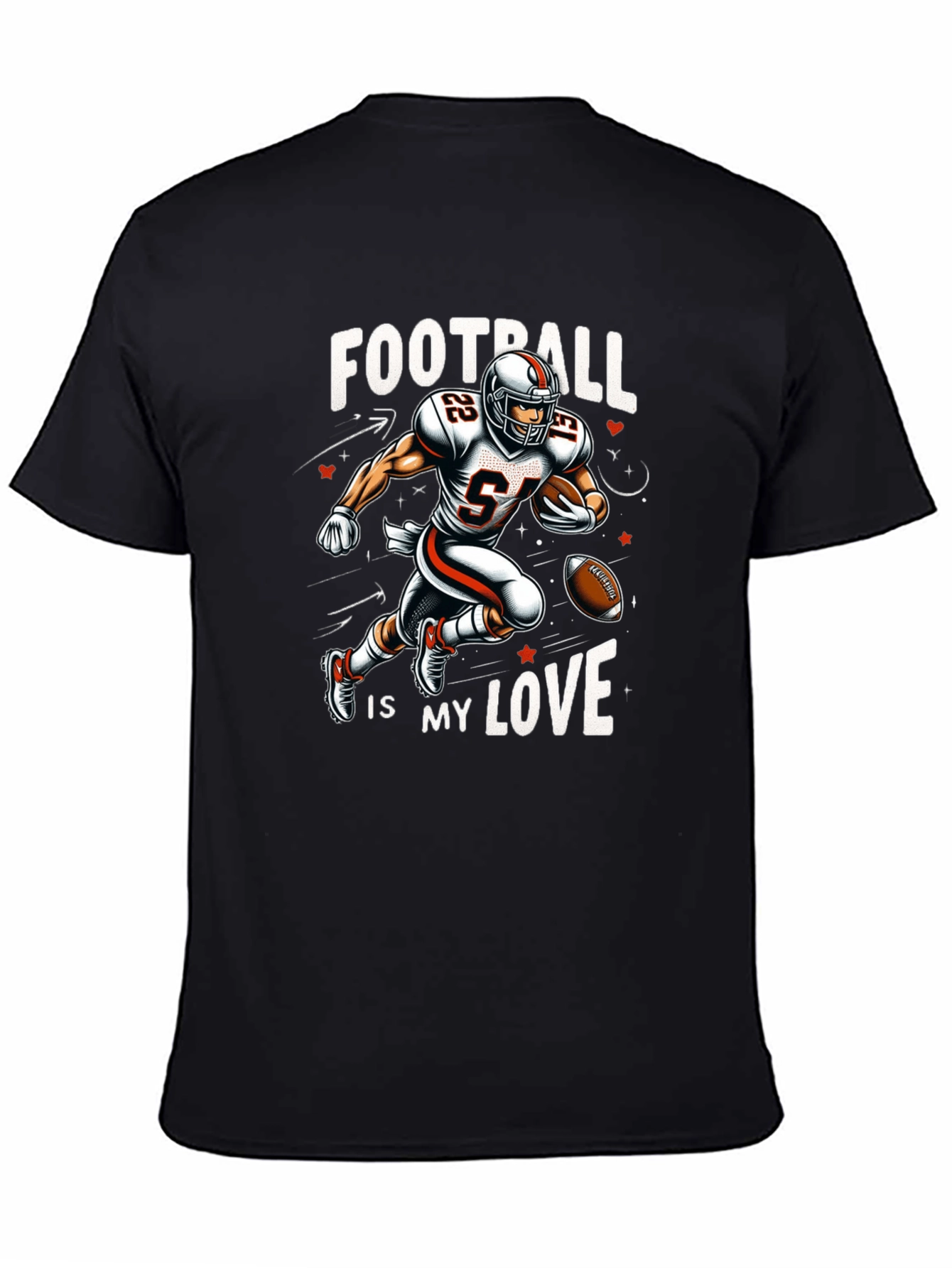 Football is My Love Black T-Shirt