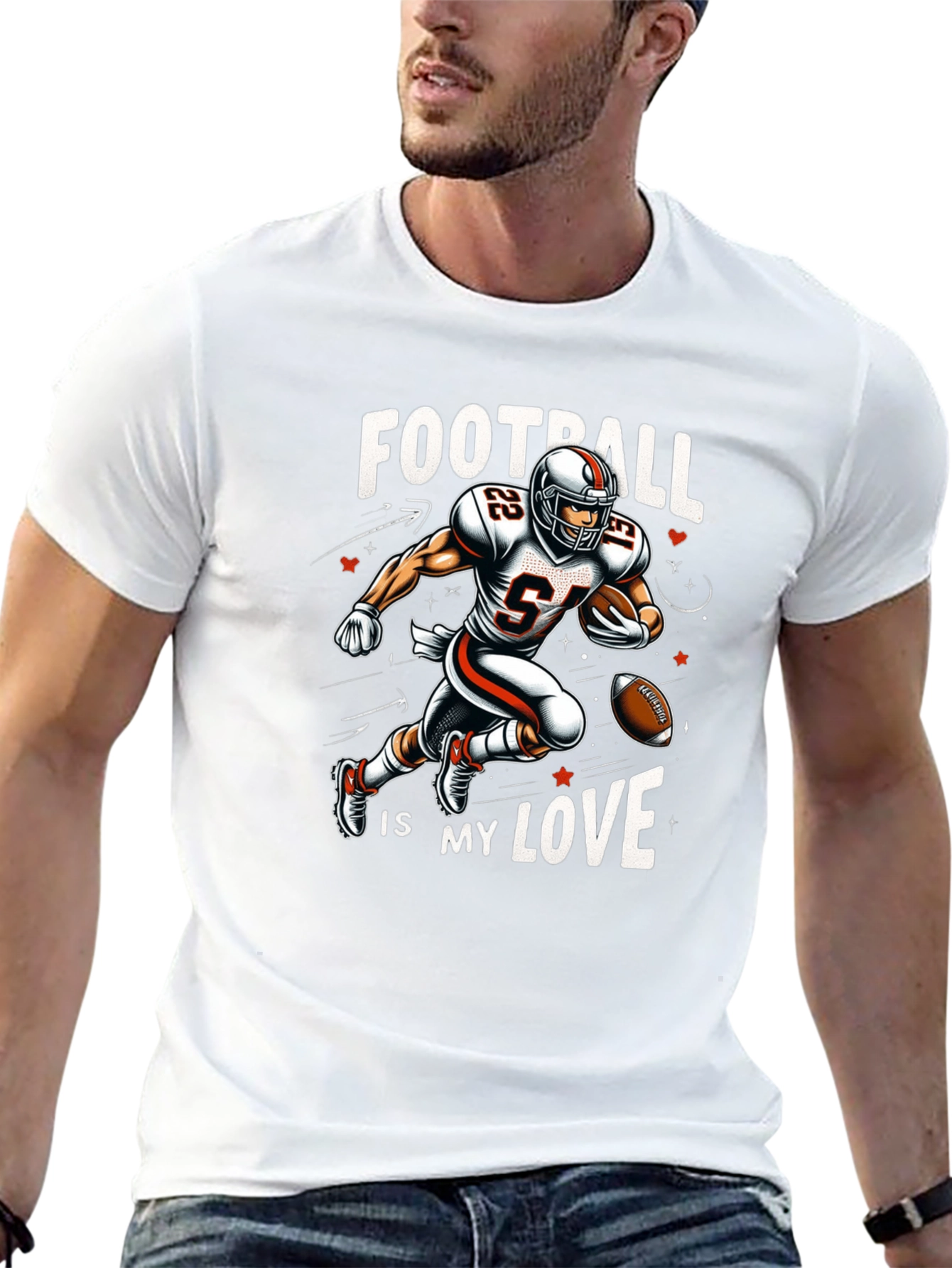 Football is My Love Black T-Shirt