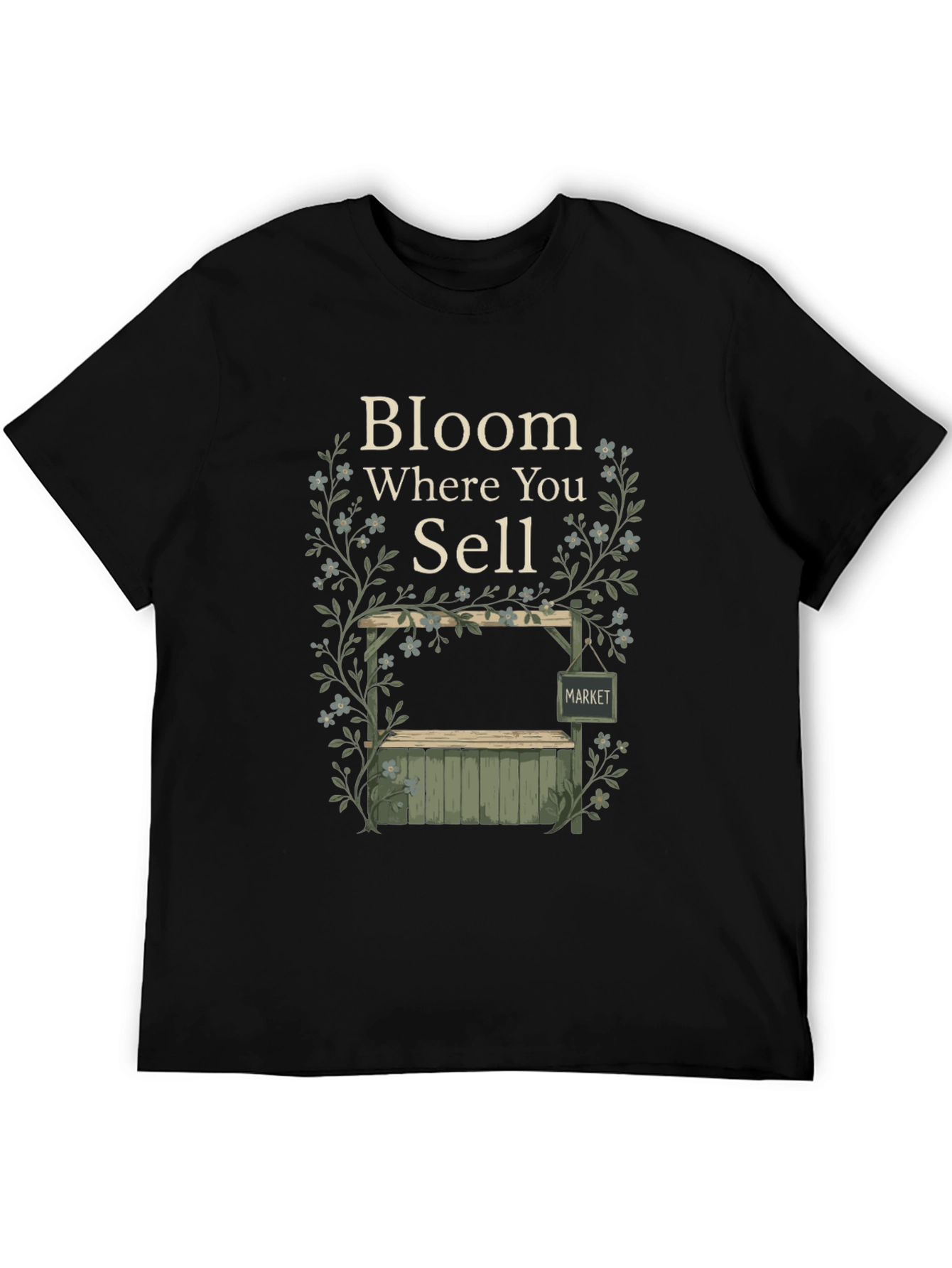 Bloom Where You Sell Black Graphic T-Shirt