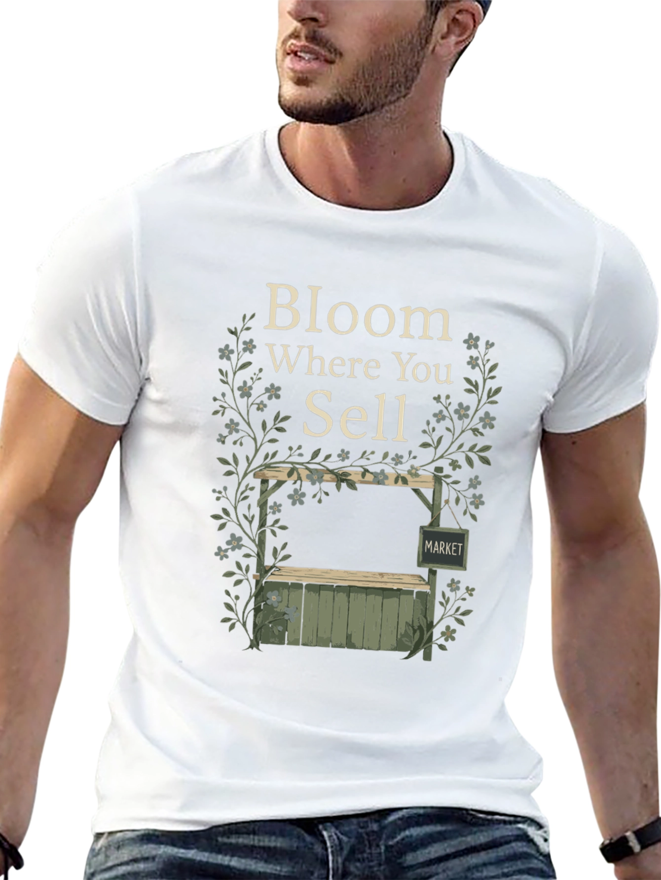 Bloom Where You Sell Black Graphic T-Shirt