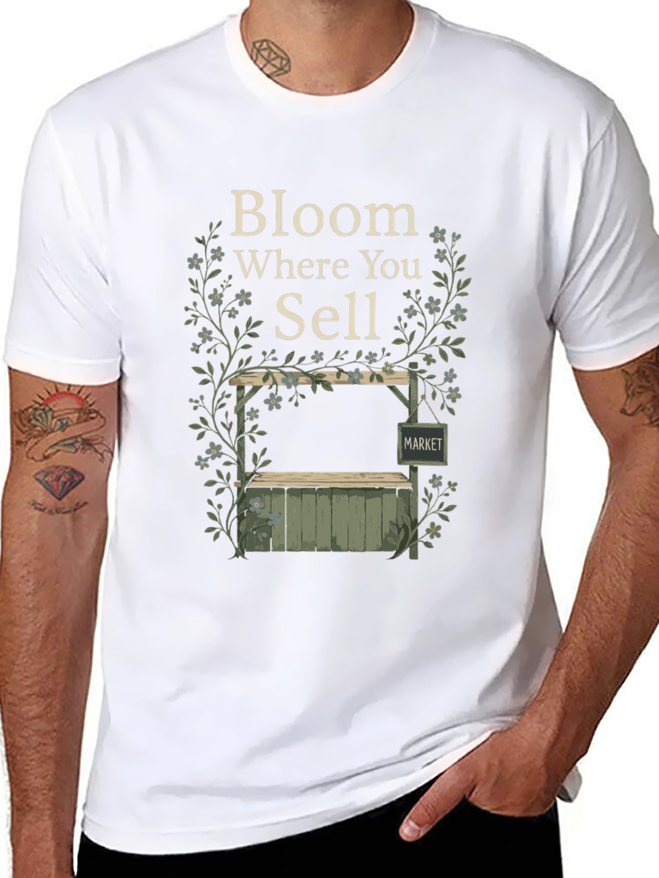 Bloom Where You Sell Black Graphic T-Shirt
