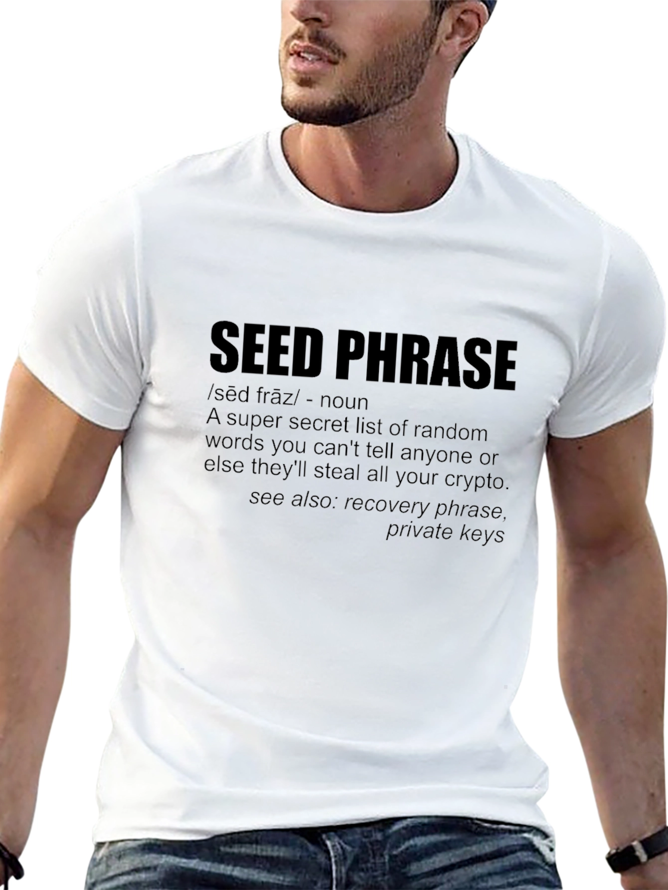 Crypto Seed Phrase Black T-Shirt