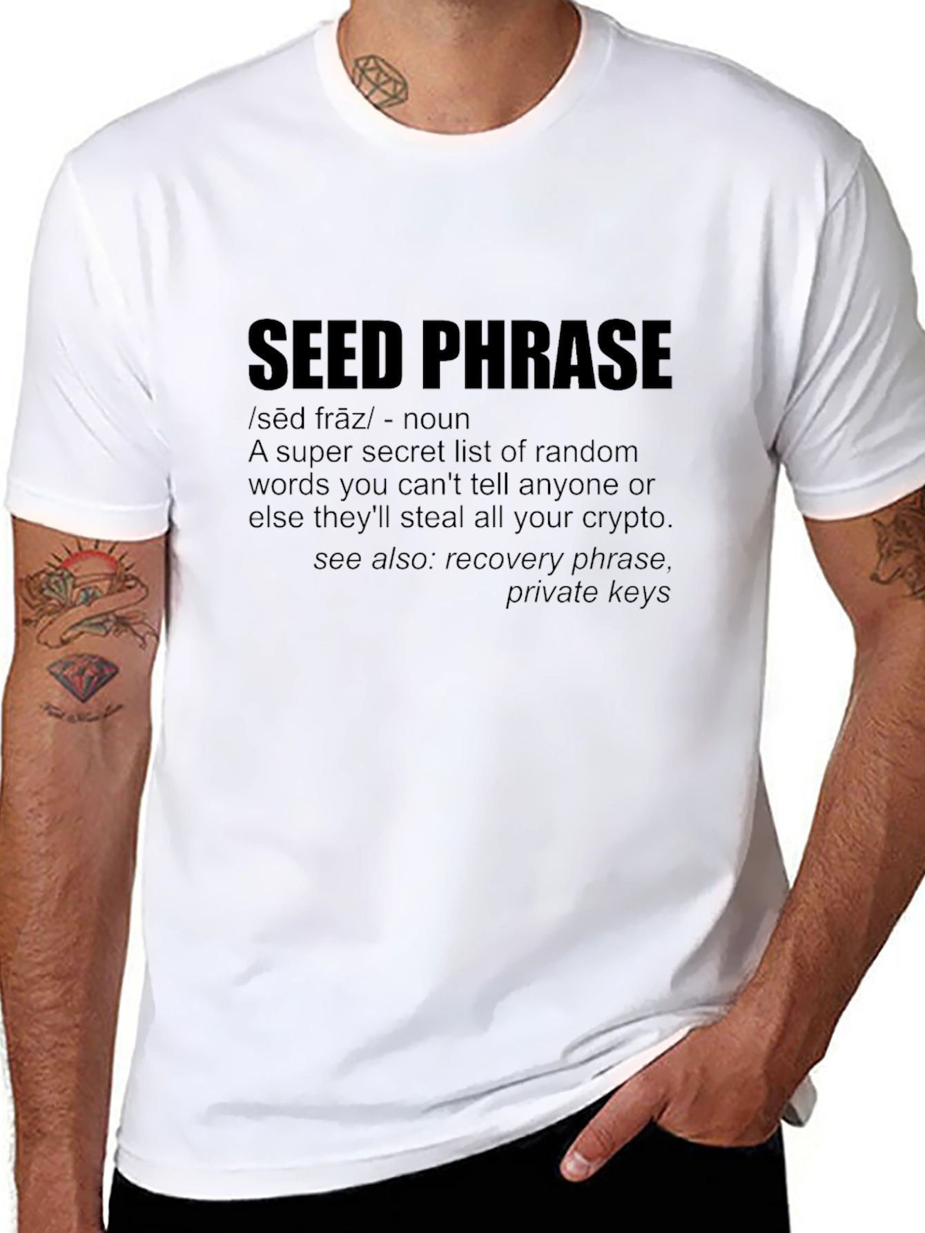Crypto Seed Phrase Black T-Shirt