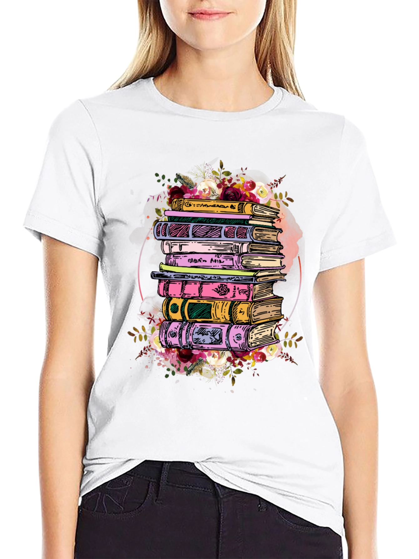 Floral Books Graphic Tee