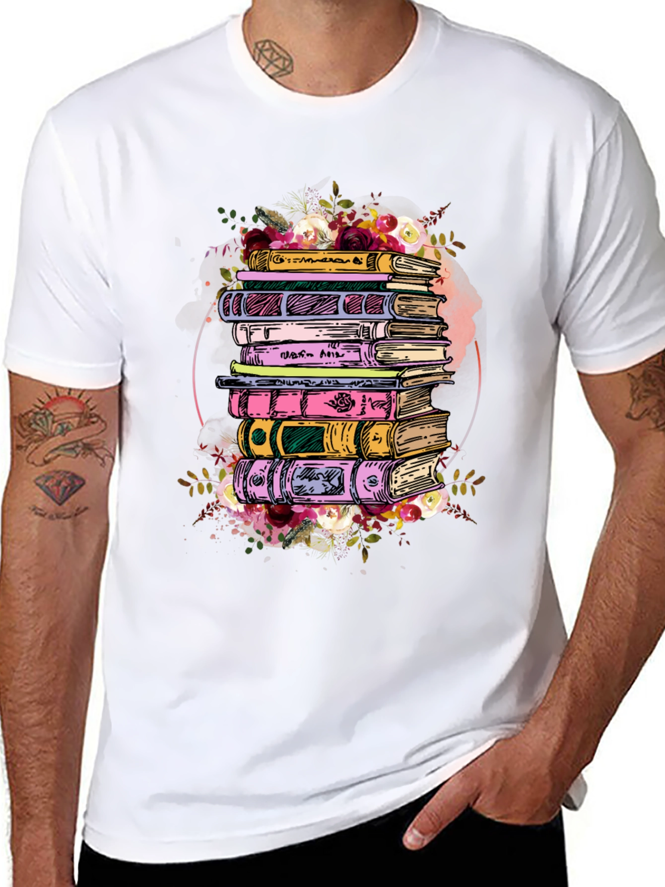 Floral Books Graphic Tee
