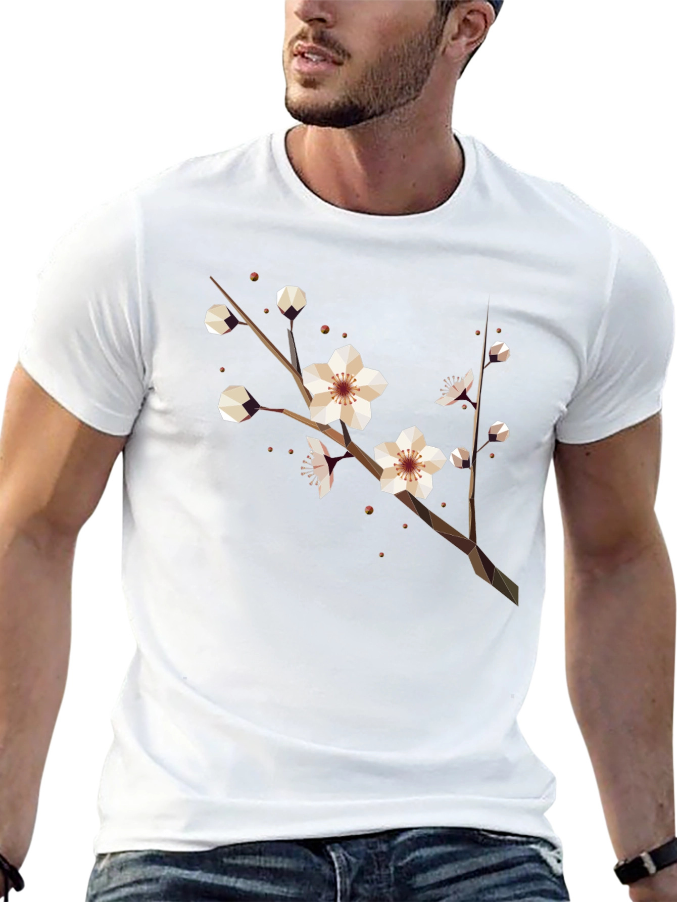 Geometric Blossom Tee - Modern Graphic Print Shirt