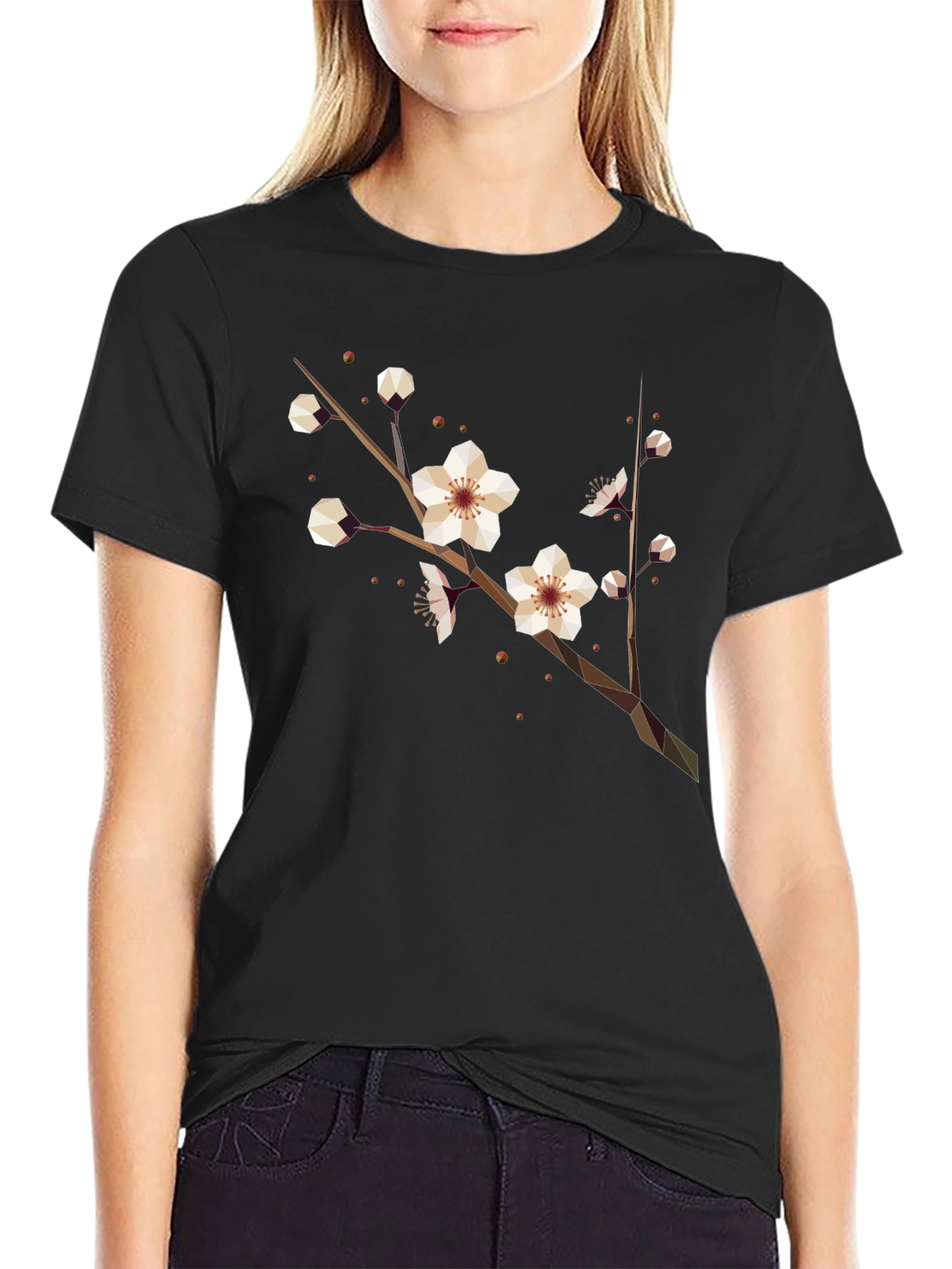 Geometric Blossom Tee - Modern Graphic Print Shirt