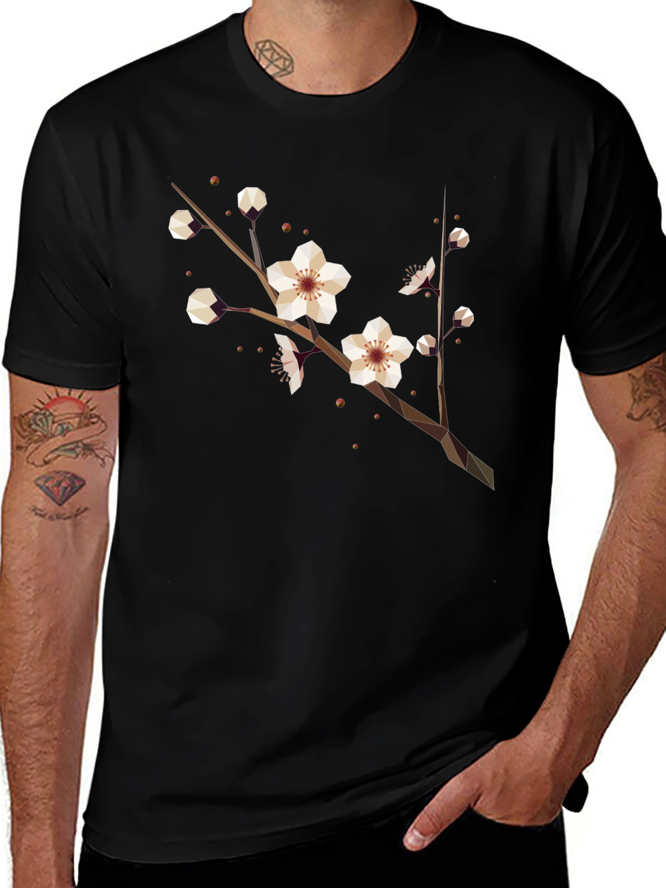 Geometric Blossom Tee - Modern Graphic Print Shirt