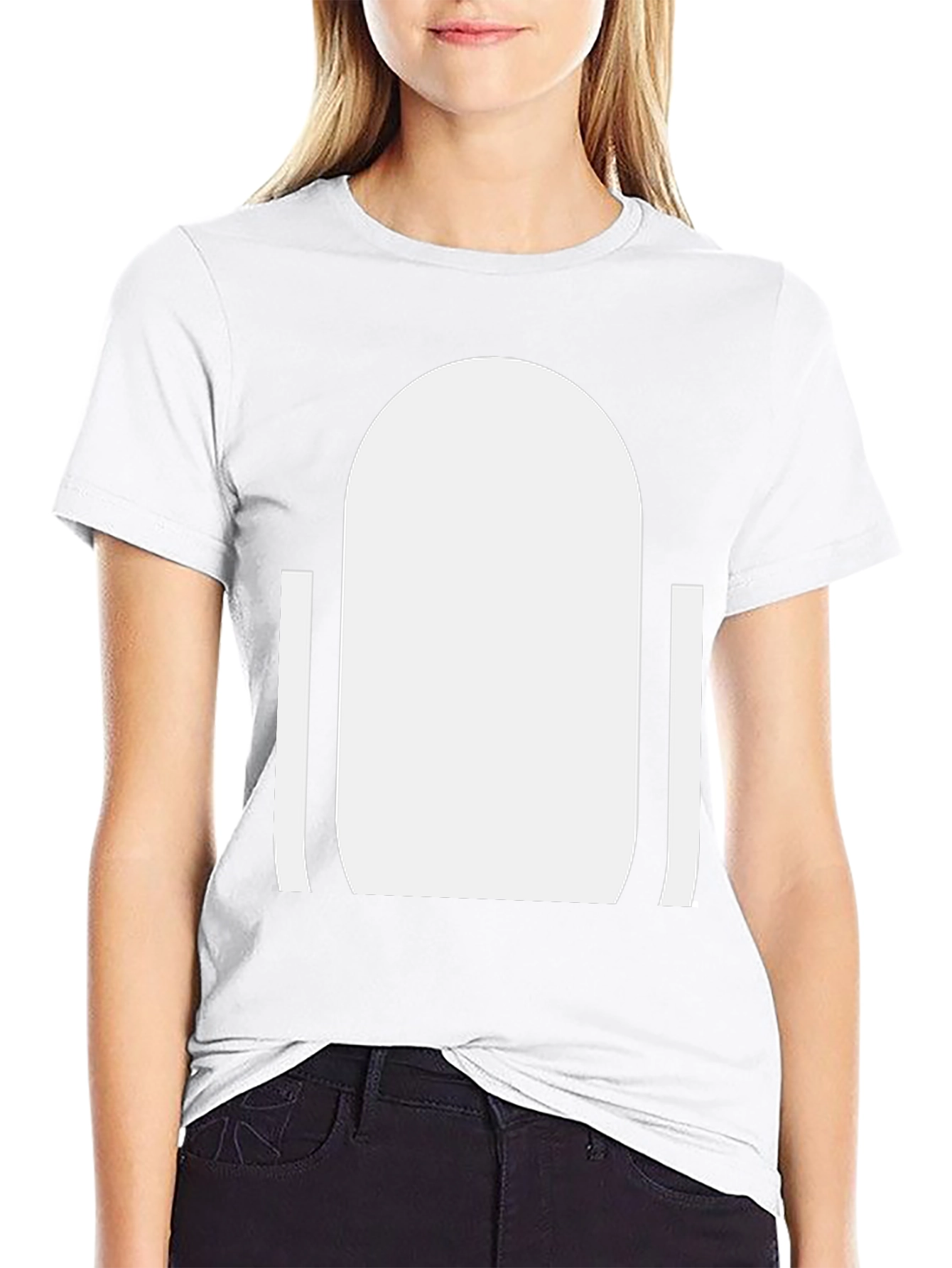 Modern White Doorway Graphic Black T-Shirt