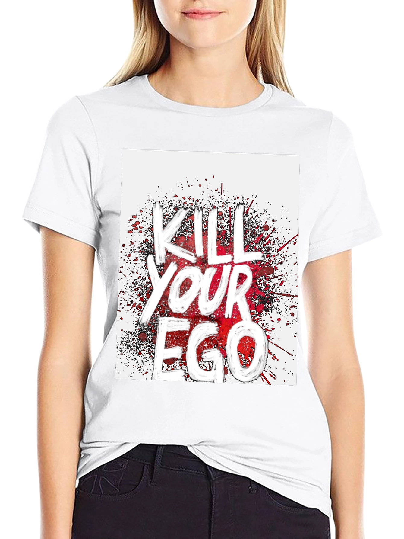 Kill Your Ego Graphic Tee - Black Cotton Blend