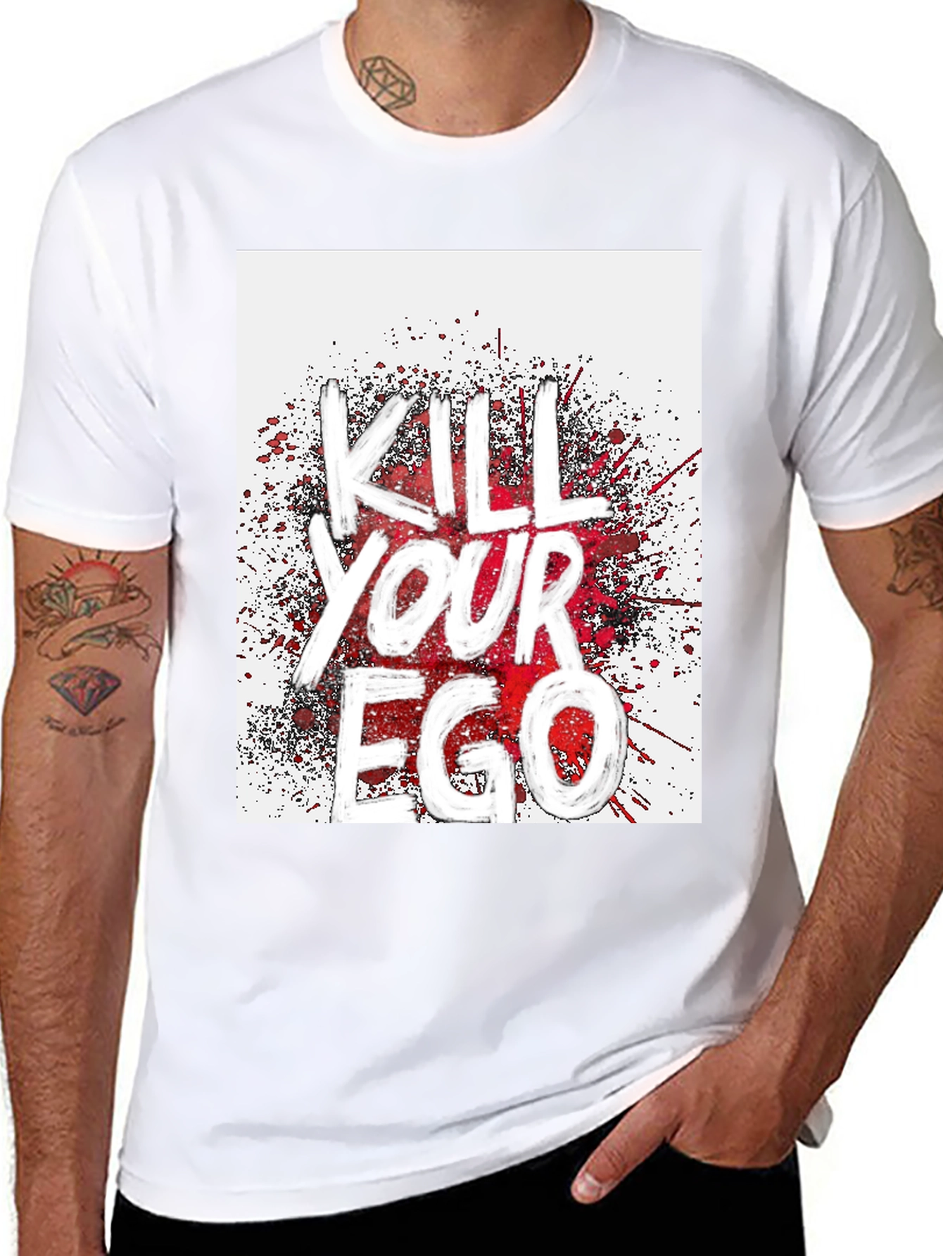 Kill Your Ego Graphic Tee - Black Cotton Blend