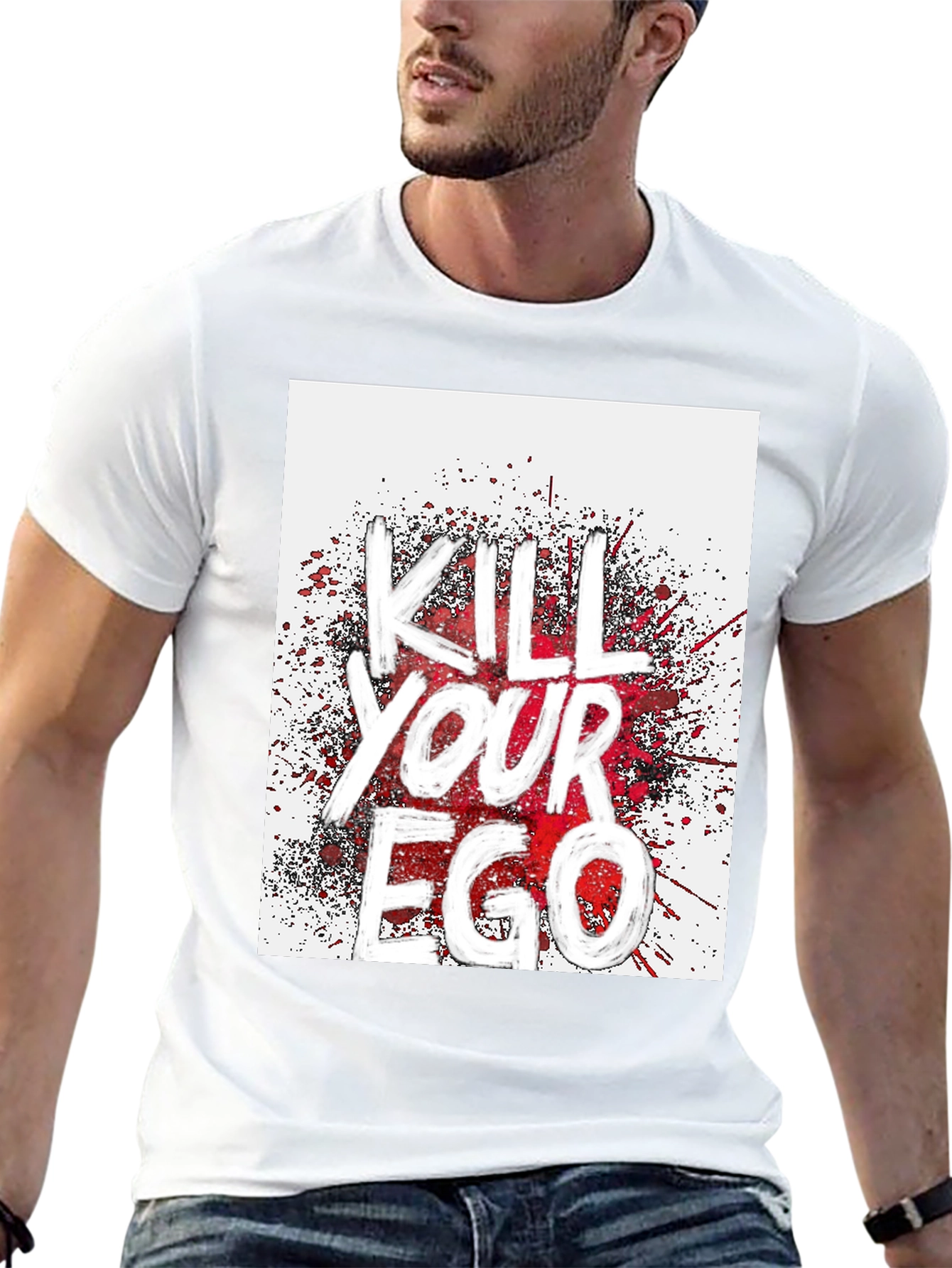 Kill Your Ego Graphic Tee - Black Cotton Blend