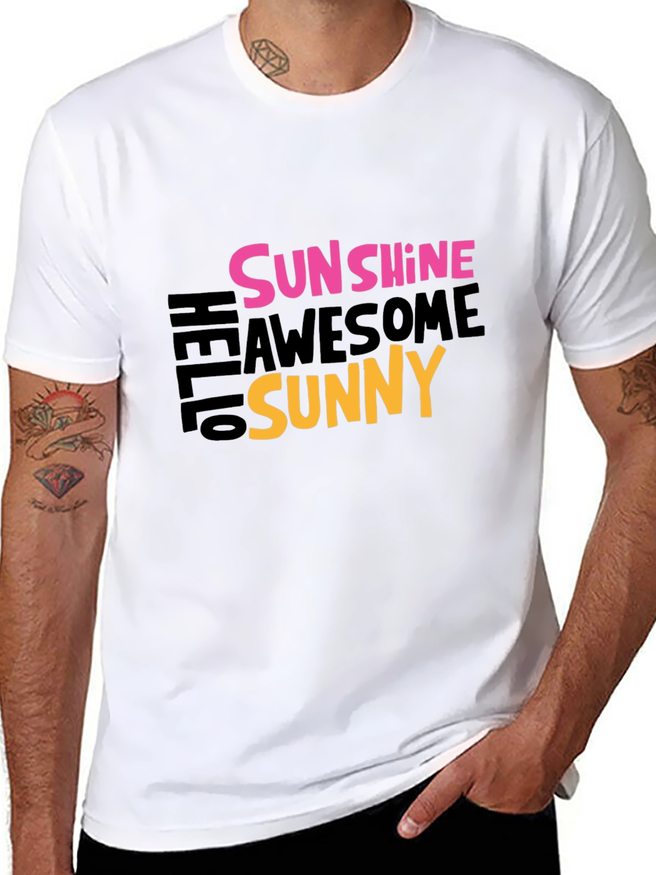Sunshine Awesome Sunny Graphic Tee - Black Cotton T-Shirt
