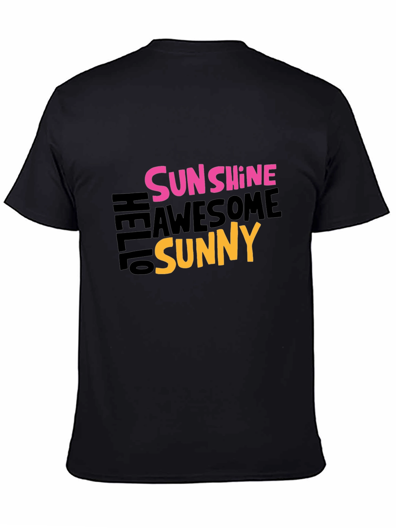 Sunshine Awesome Sunny Graphic Tee - Black Cotton T-Shirt
