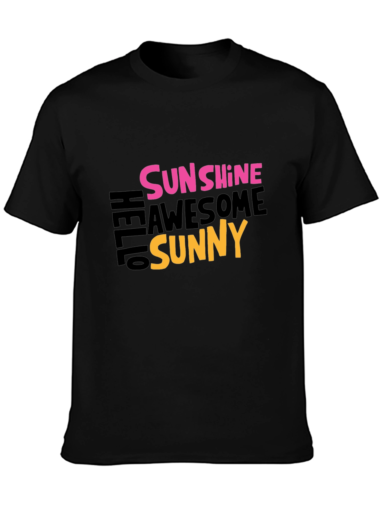 Sunshine Awesome Sunny Graphic Tee - Black Cotton T-Shirt