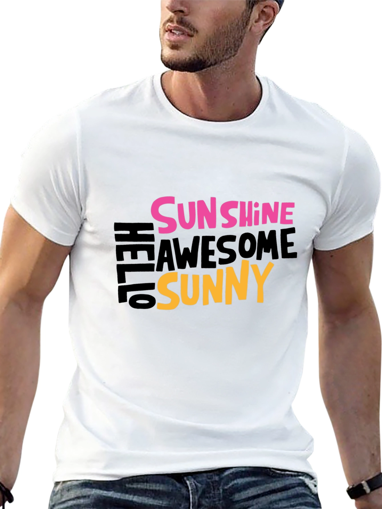 Sunshine Awesome Sunny Graphic Tee - Black Cotton T-Shirt