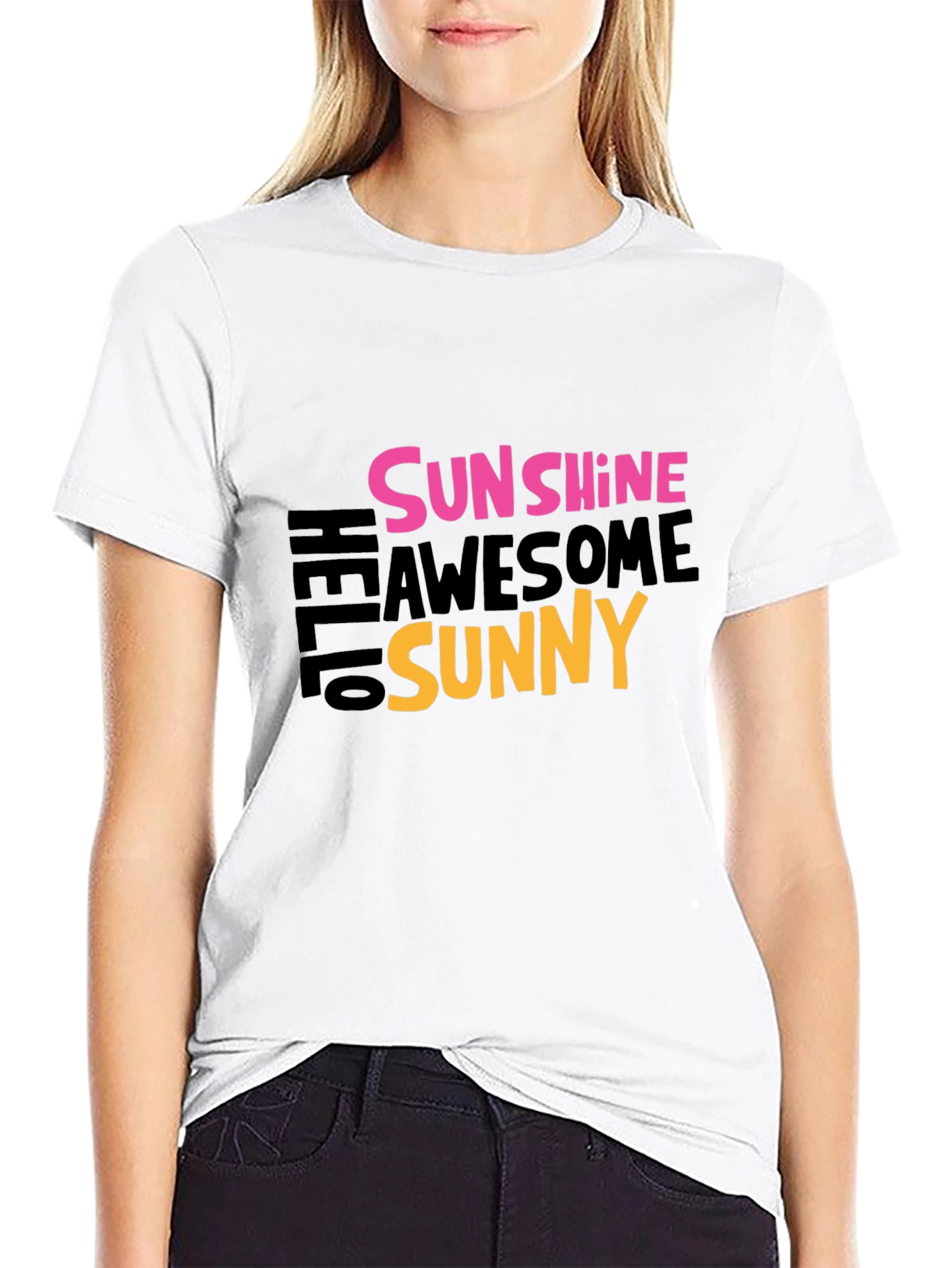 Sunshine Awesome Sunny Graphic Tee - Black Cotton T-Shirt