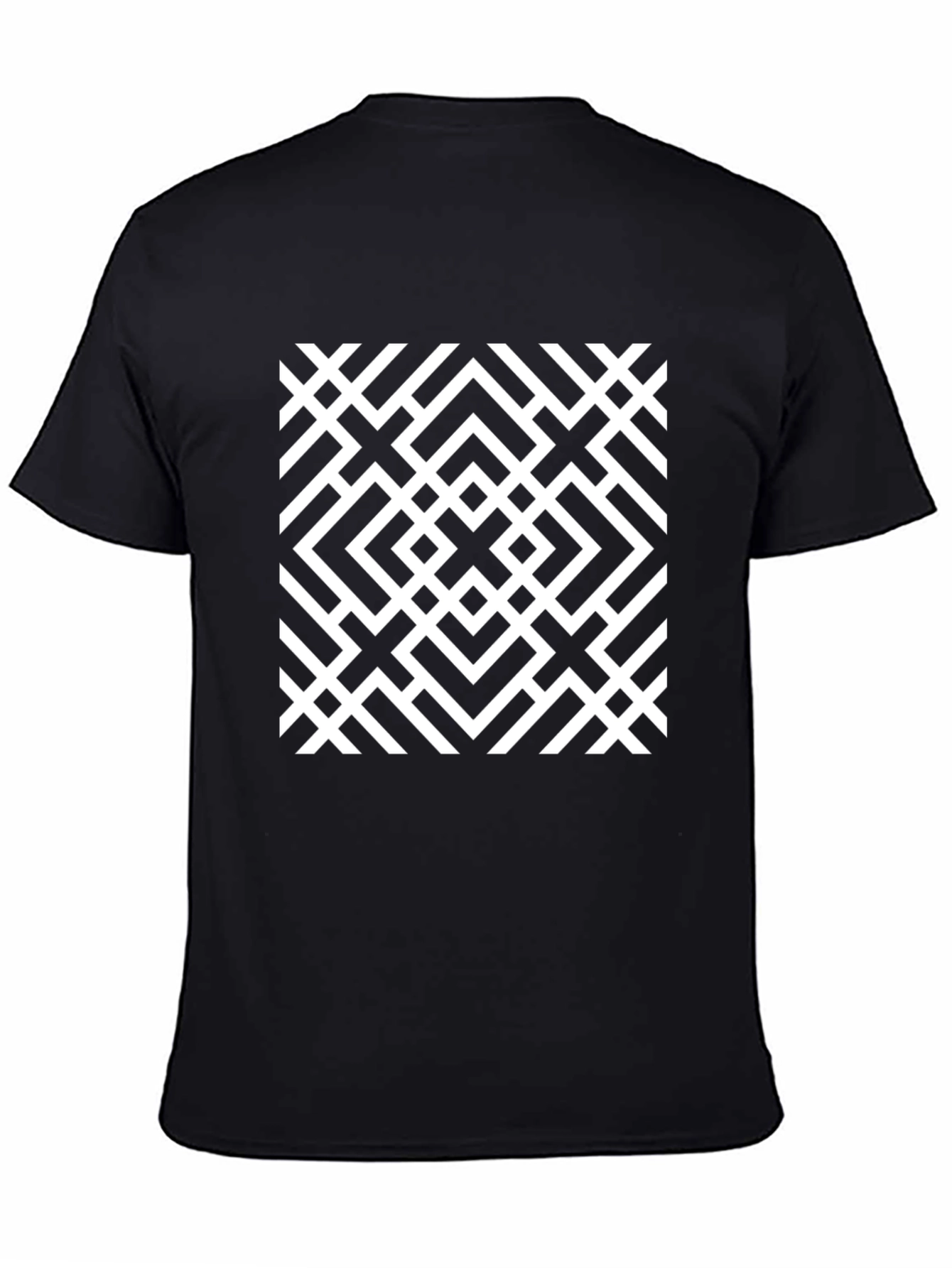 Geometric Pattern Tee - Modern Black Graphic T-Shirt