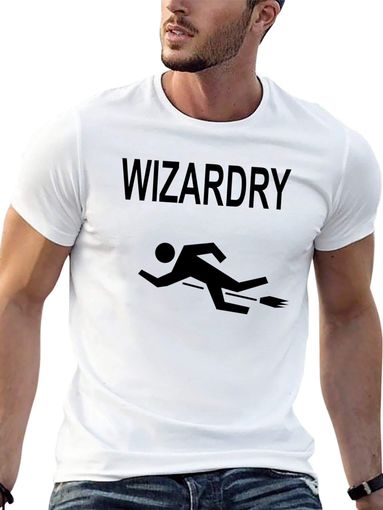 Wizardry T-Shirt - Funny Stick Figure Witch Design
