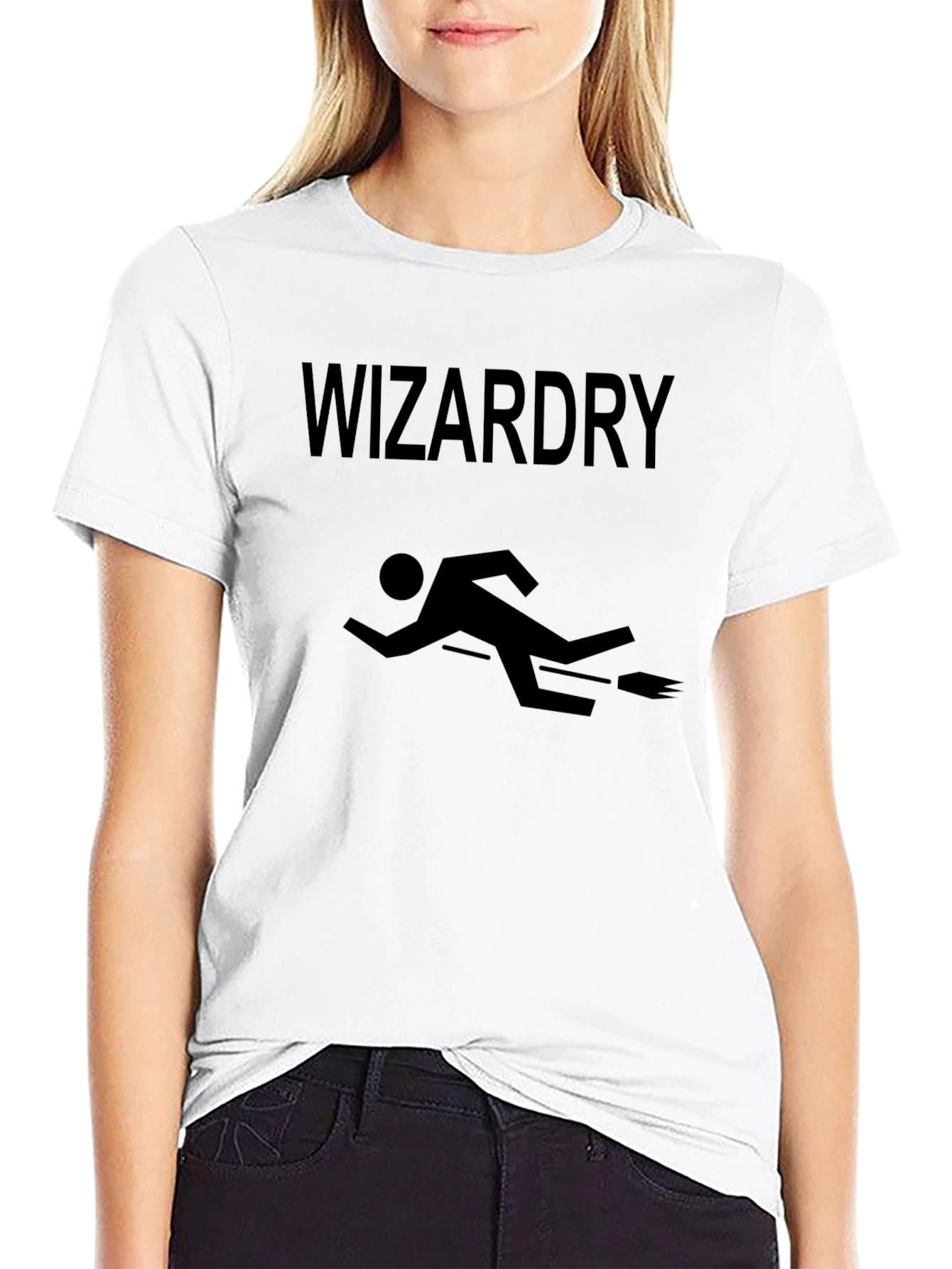 Wizardry T-Shirt - Funny Stick Figure Witch Design