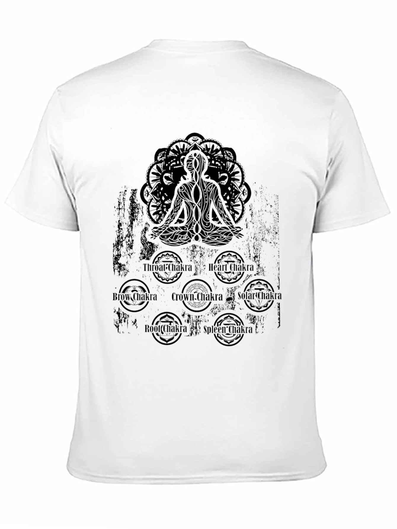 Chakra Meditation Graphic Black T-Shirt