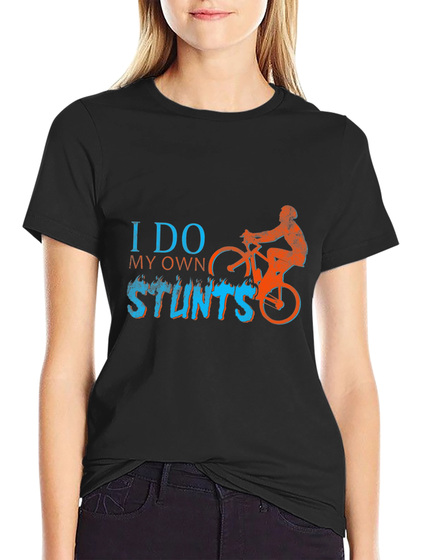 I Do My Own Stunts T-Shirt - Biker Design