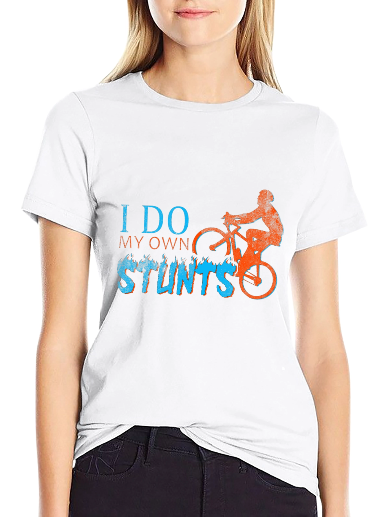 I Do My Own Stunts T-Shirt - Biker Design