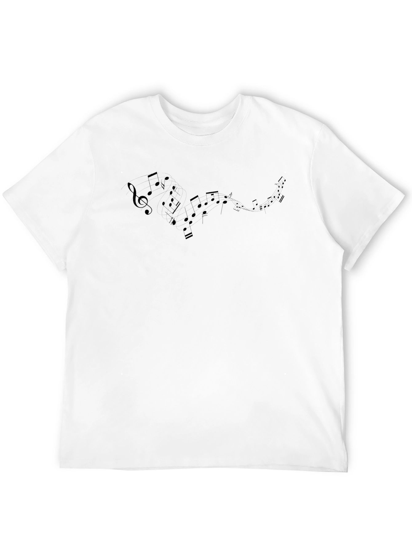 Musical Notes Graphic Tee - Black