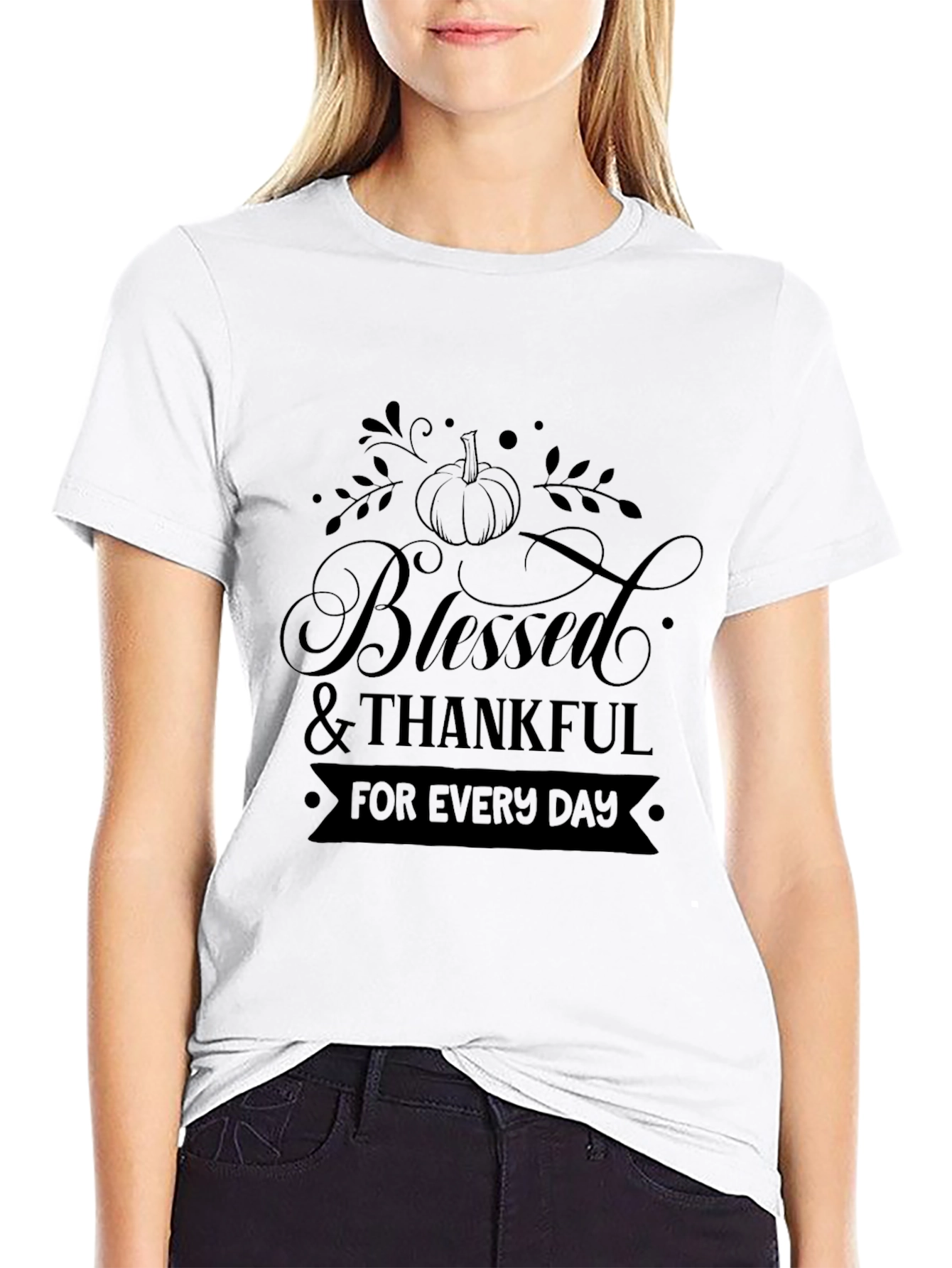 Blessed & Thankful Black Tee