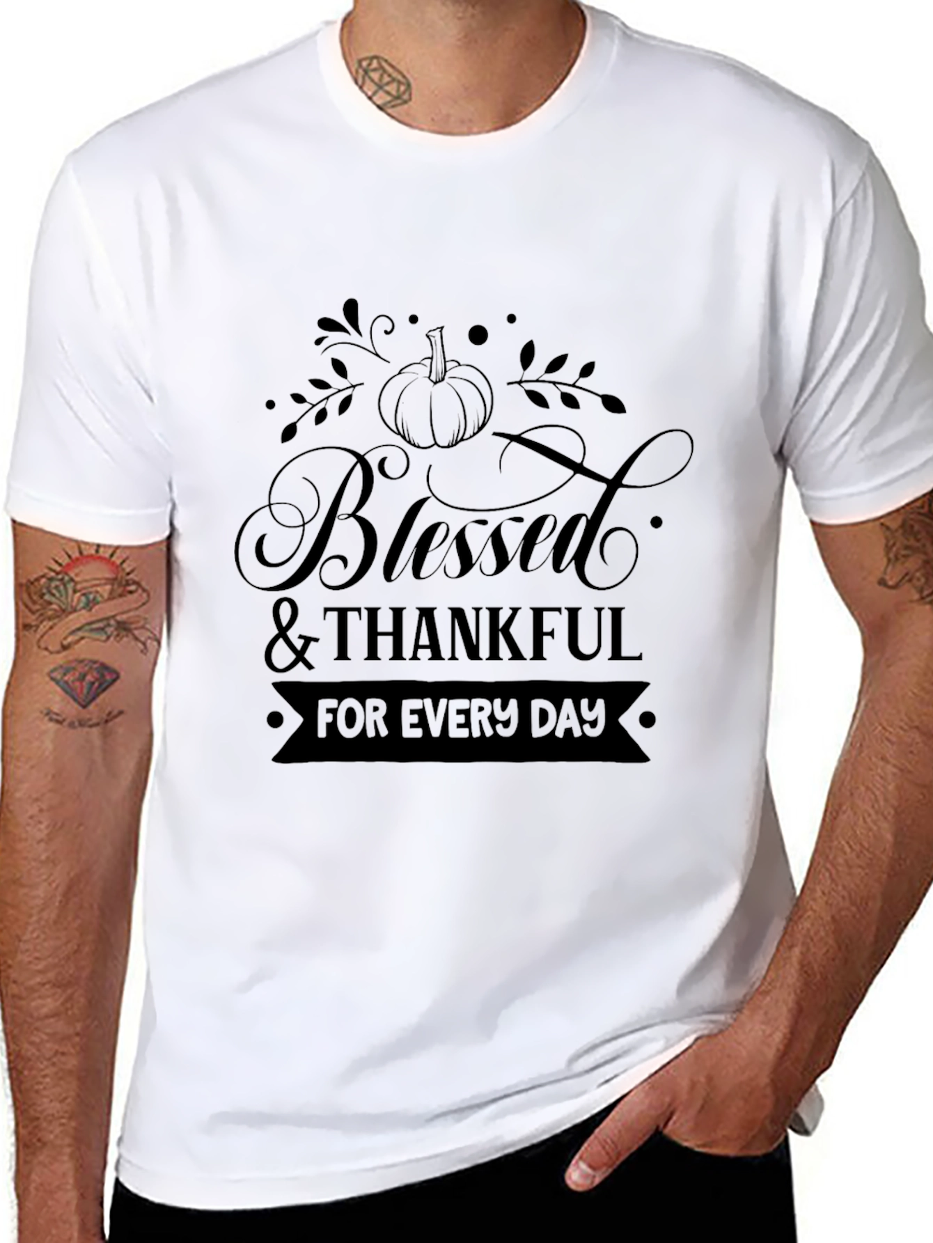 Blessed & Thankful Black Tee