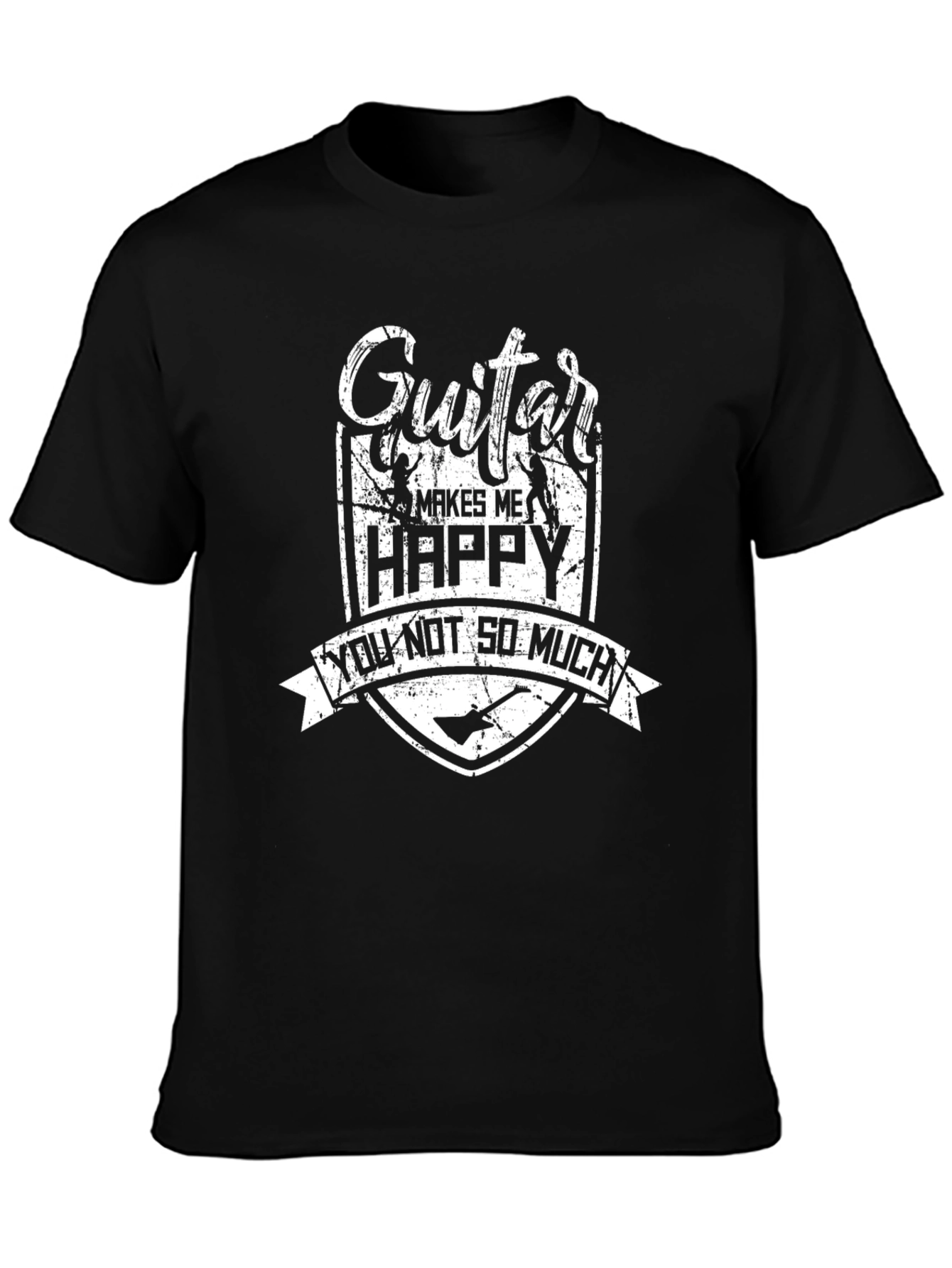 Guitar Makes Me Happy T-Shirt - Funny Musician Tee