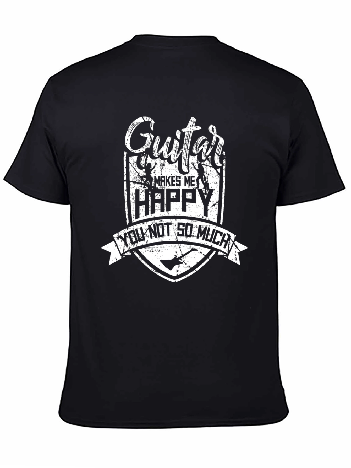 Guitar Makes Me Happy T-Shirt - Funny Musician Tee