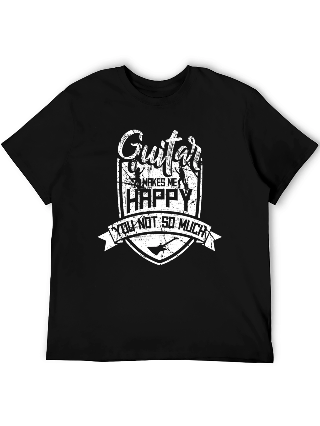 Guitar Makes Me Happy T-Shirt - Funny Musician Tee