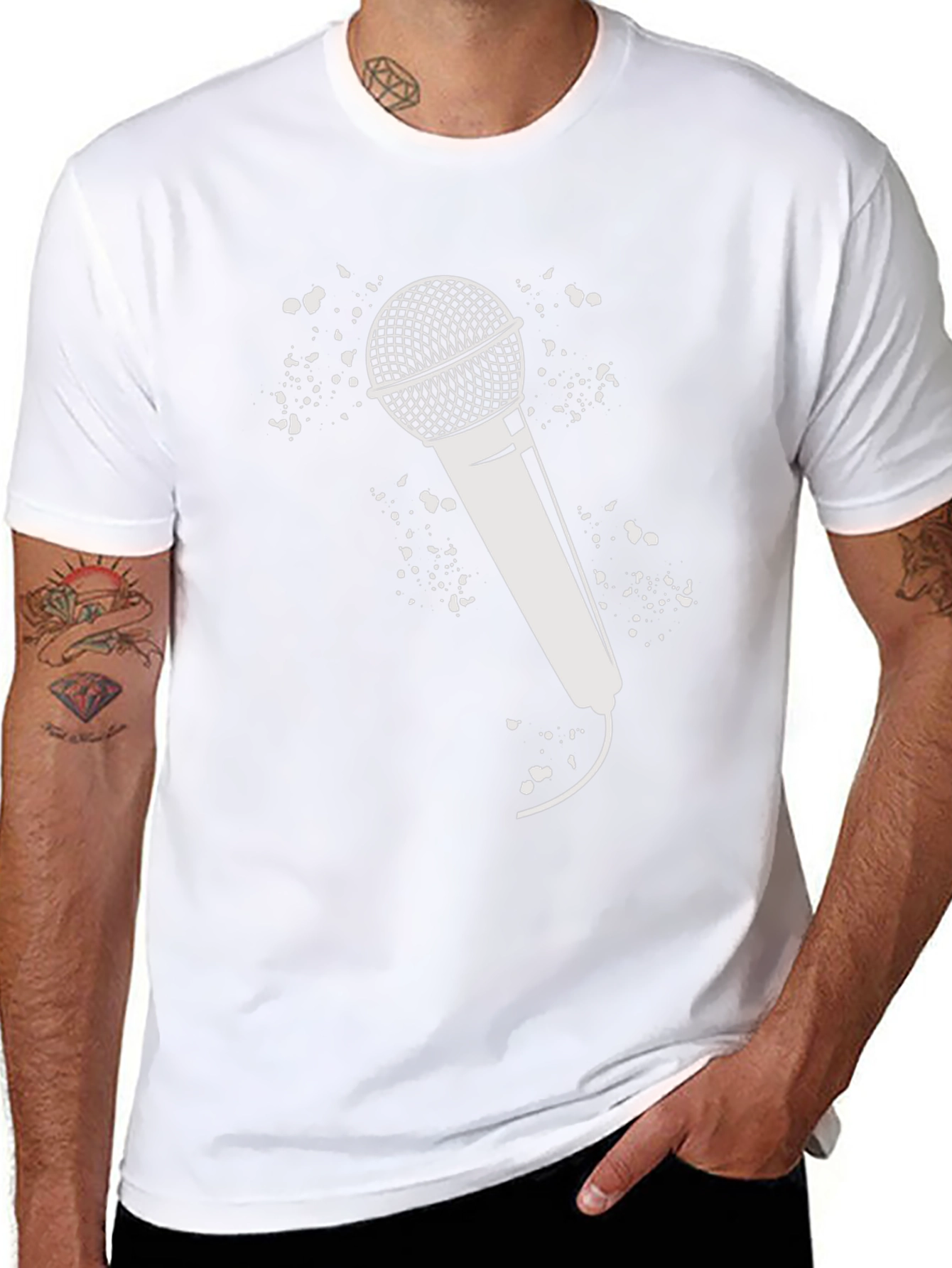 Microphone Graphic Tee - Black