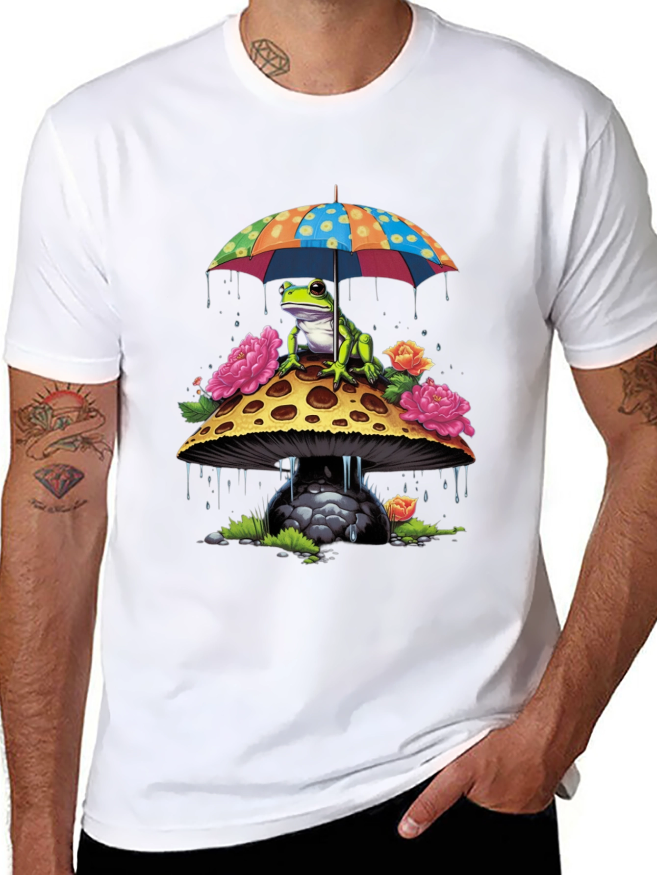 Frog Mushroom Umbrella T-Shirt