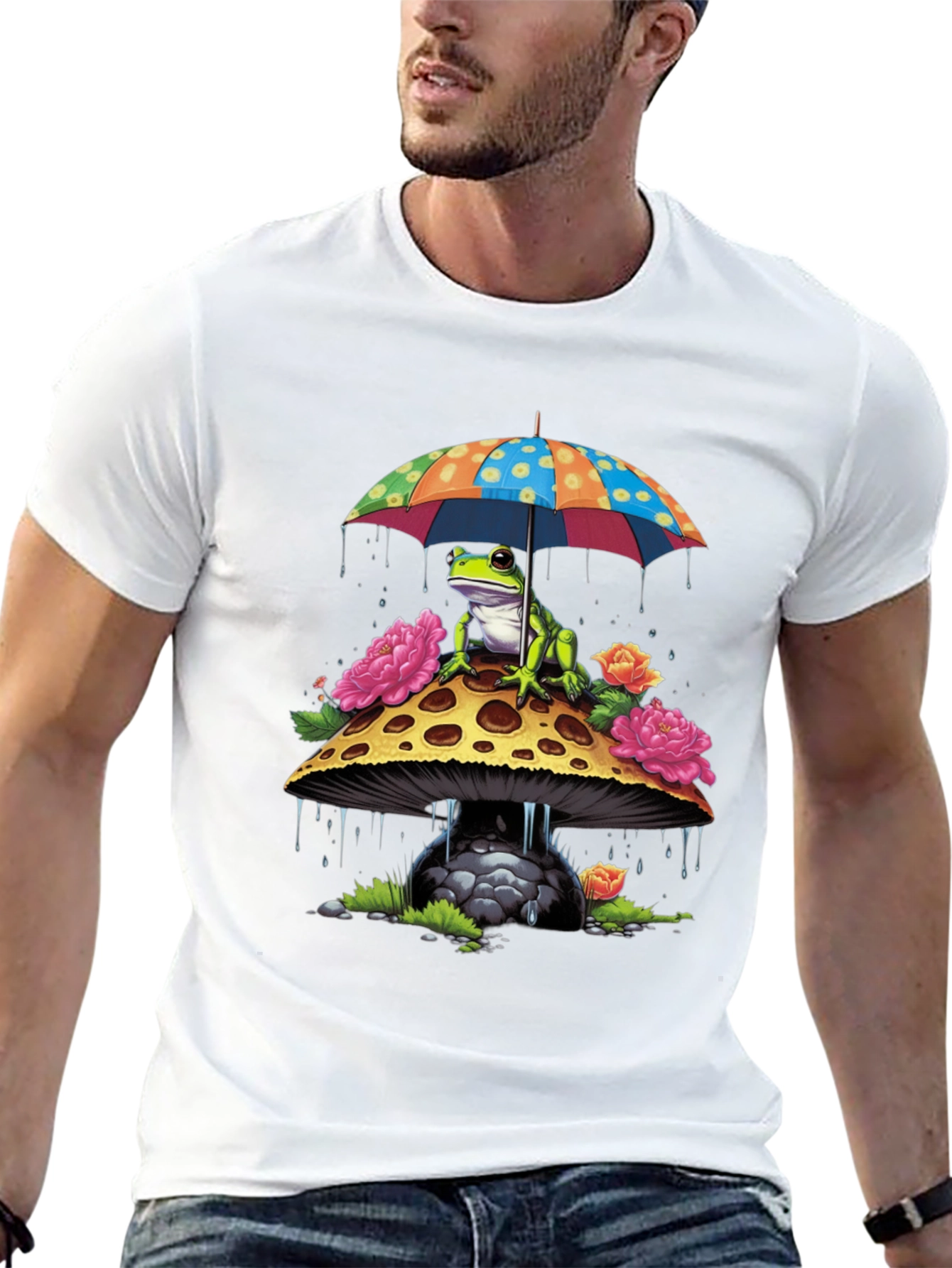 Frog Mushroom Umbrella T-Shirt