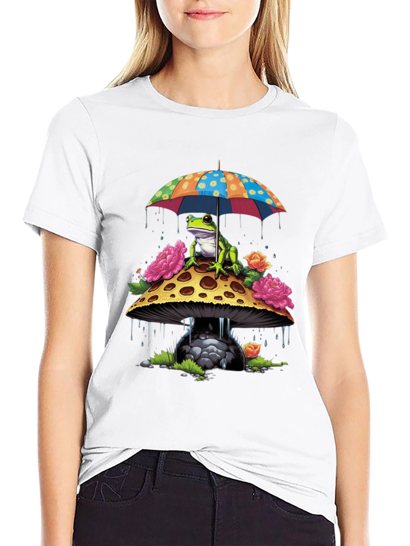 Frog Mushroom Umbrella T-Shirt