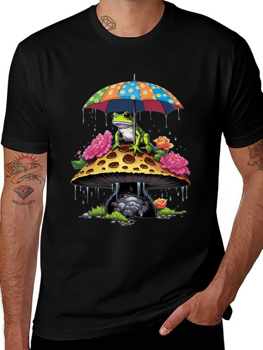 Frog Mushroom Umbrella T-Shirt