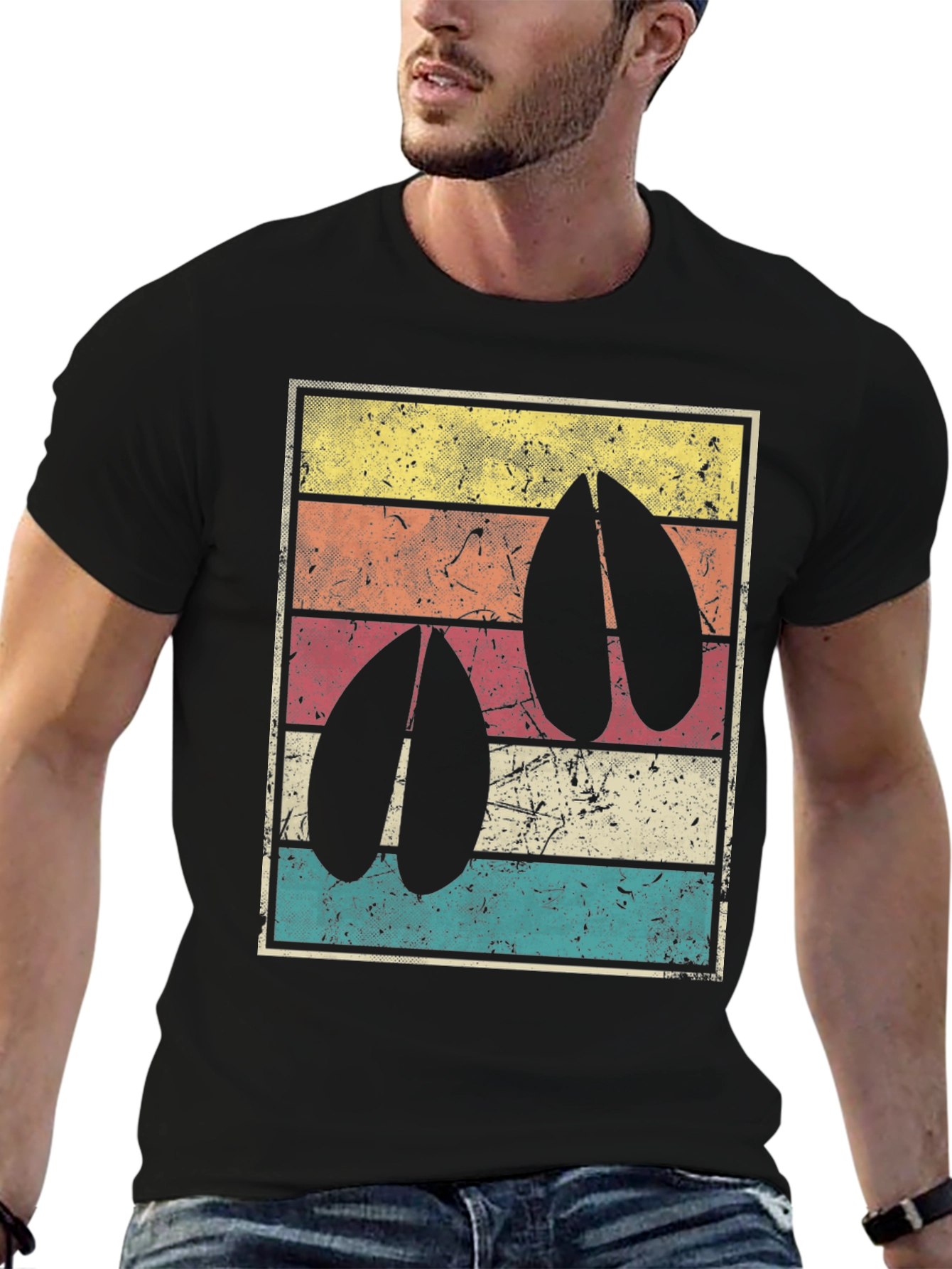 Retro Hoof Print Tee -  Wildlife Inspired Graphic T-Shirt