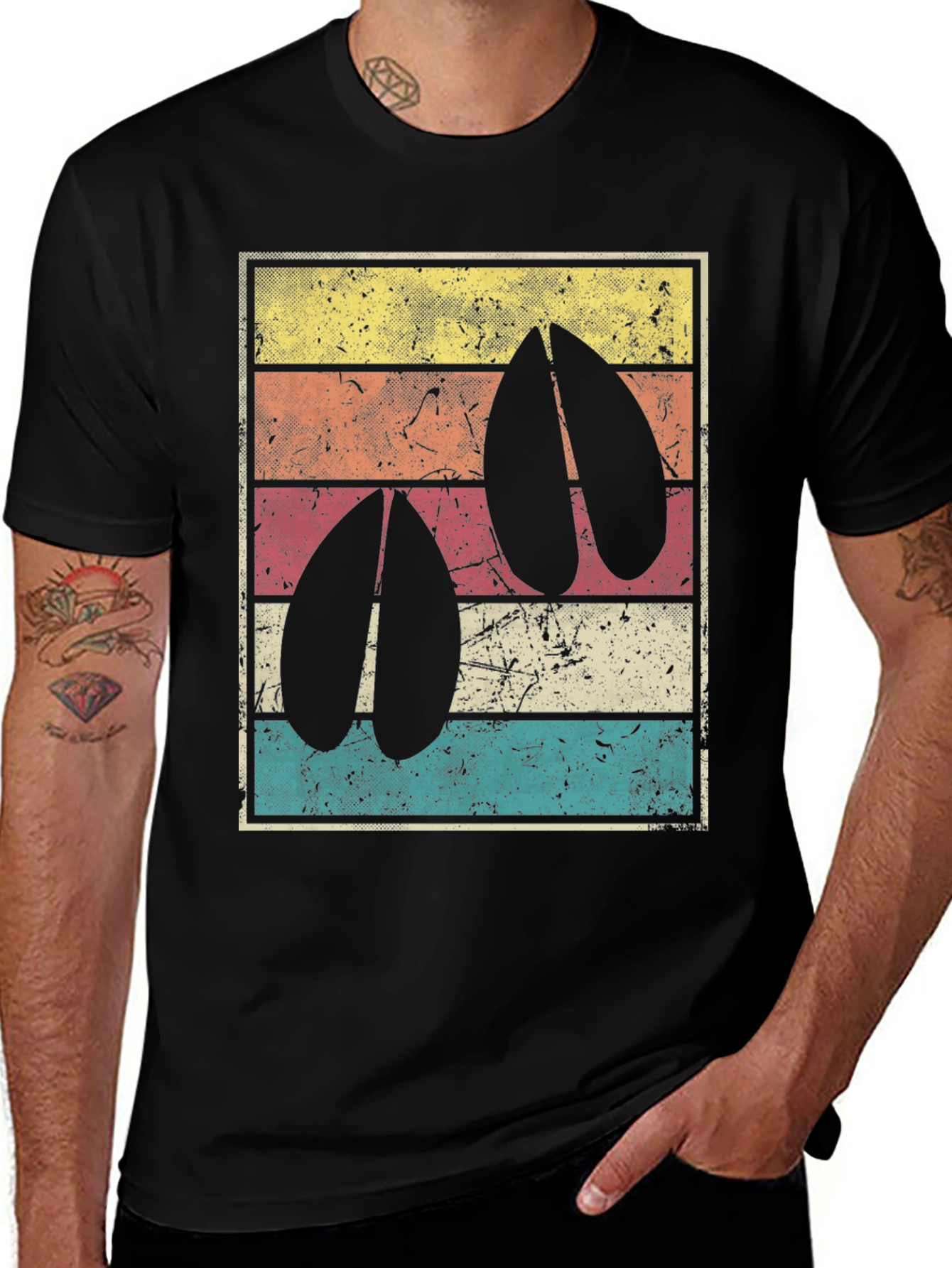 Retro Hoof Print Tee -  Wildlife Inspired Graphic T-Shirt