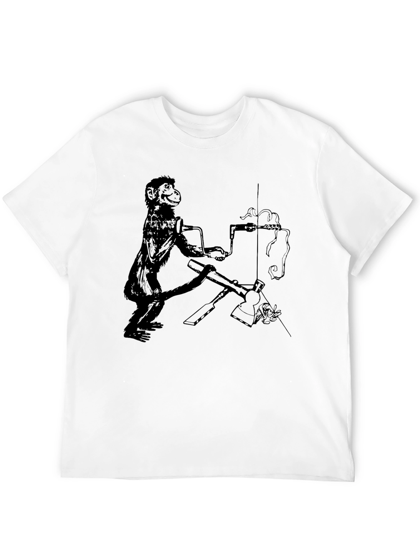 Monkey Mechanic Graphic Tee - Black Cotton Shirt