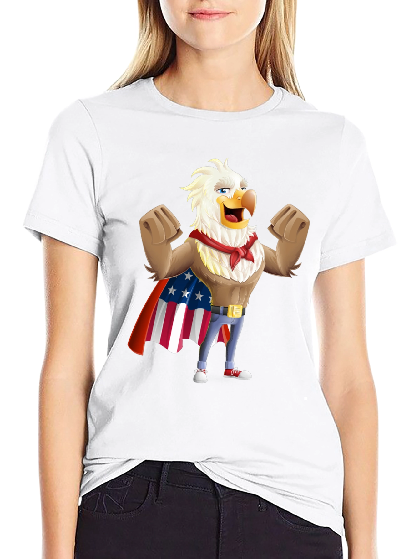 Eagle Superhero Graphic Tee - Patriotic Design