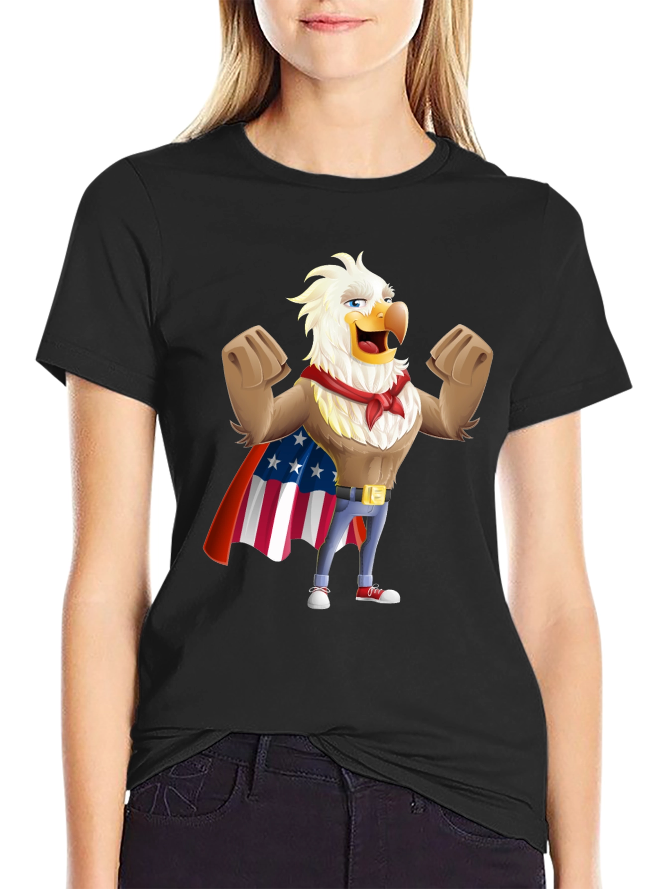 Eagle Superhero Graphic Tee - Patriotic Design