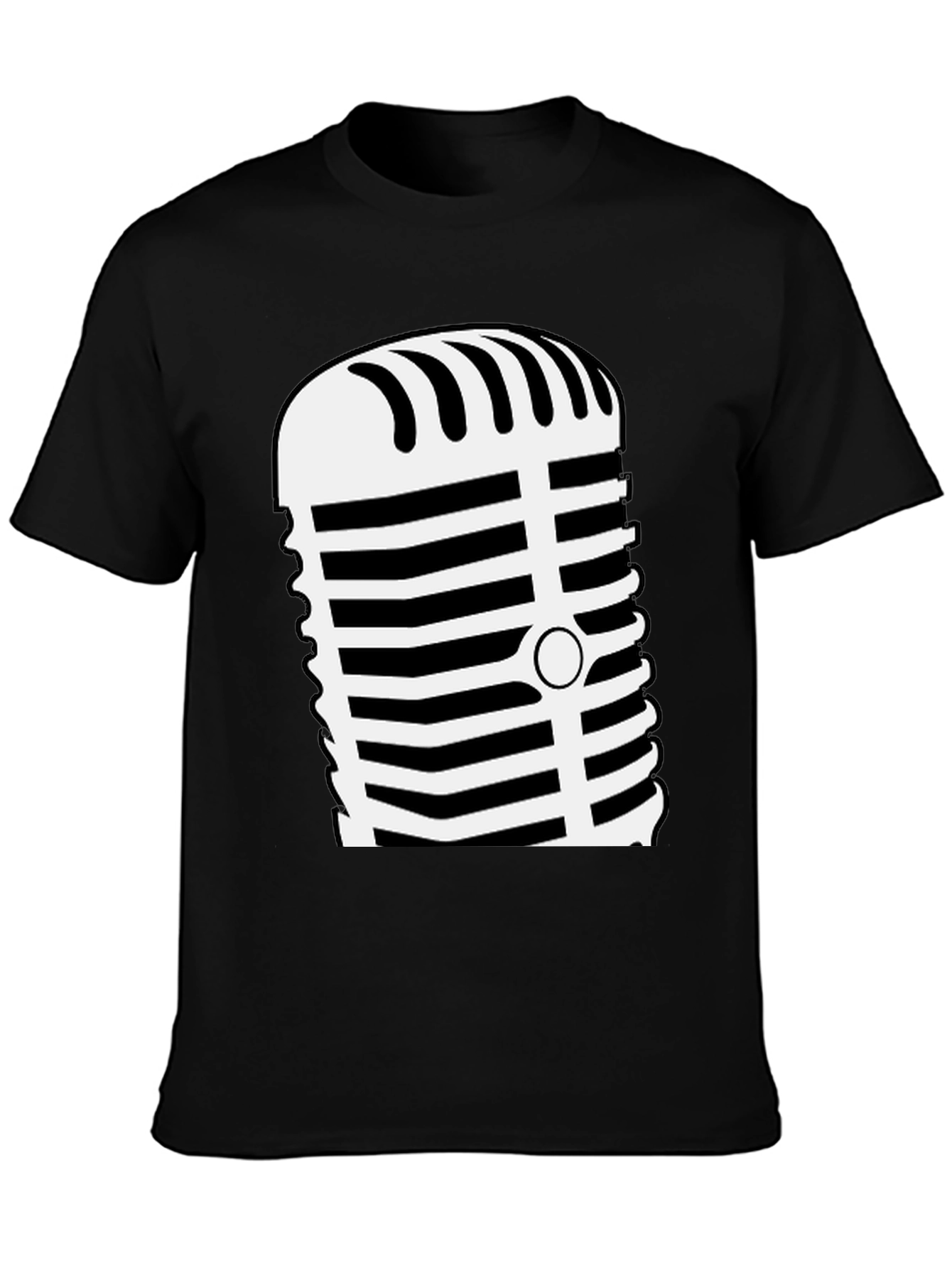 Retro Microphone Graphic Tee - Classic Vocal Style